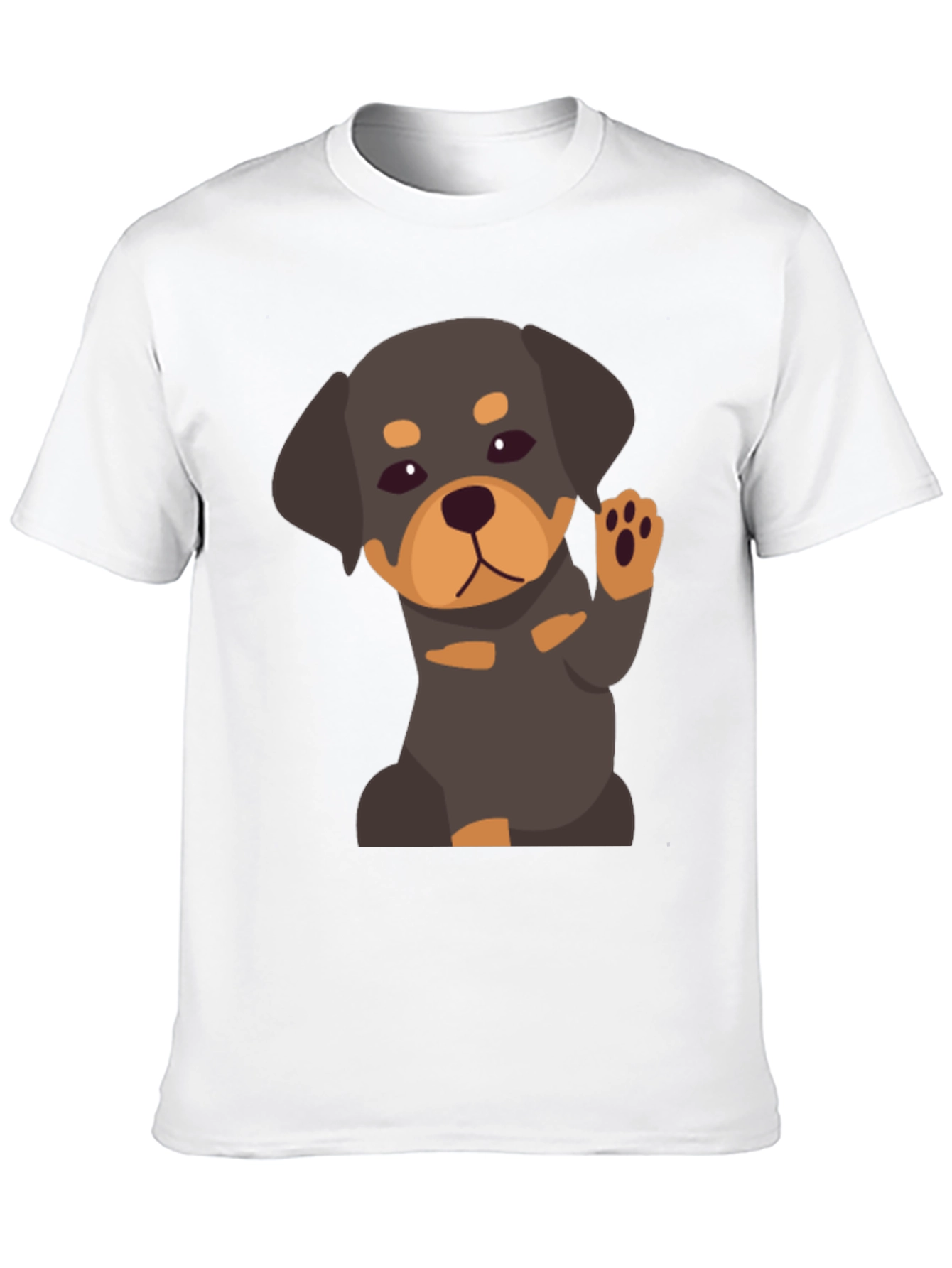 Cute Rottweiler Puppy Graphic Tee - Black
