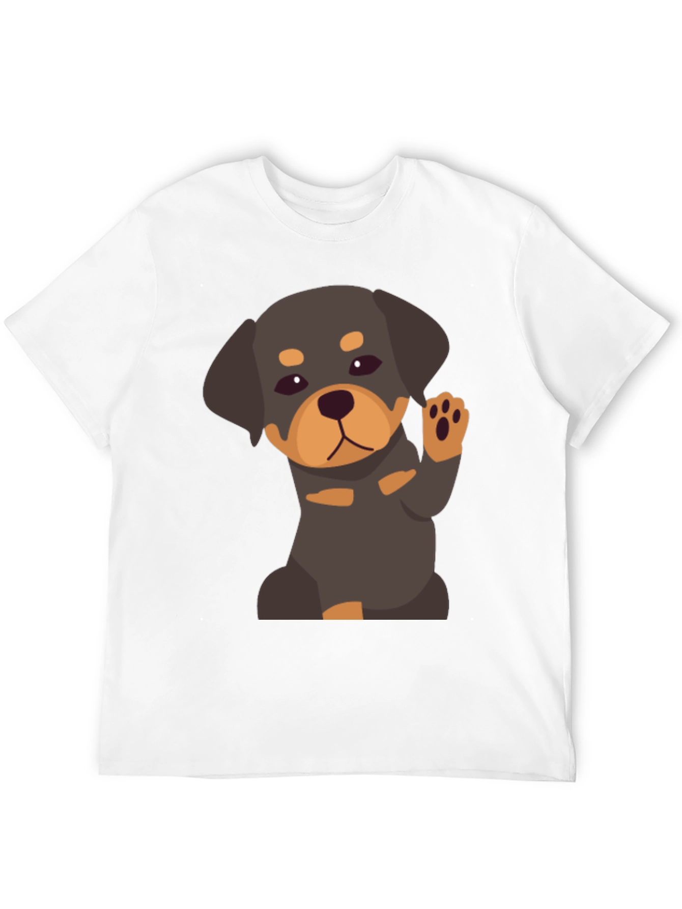Cute Rottweiler Puppy Graphic Tee - Black