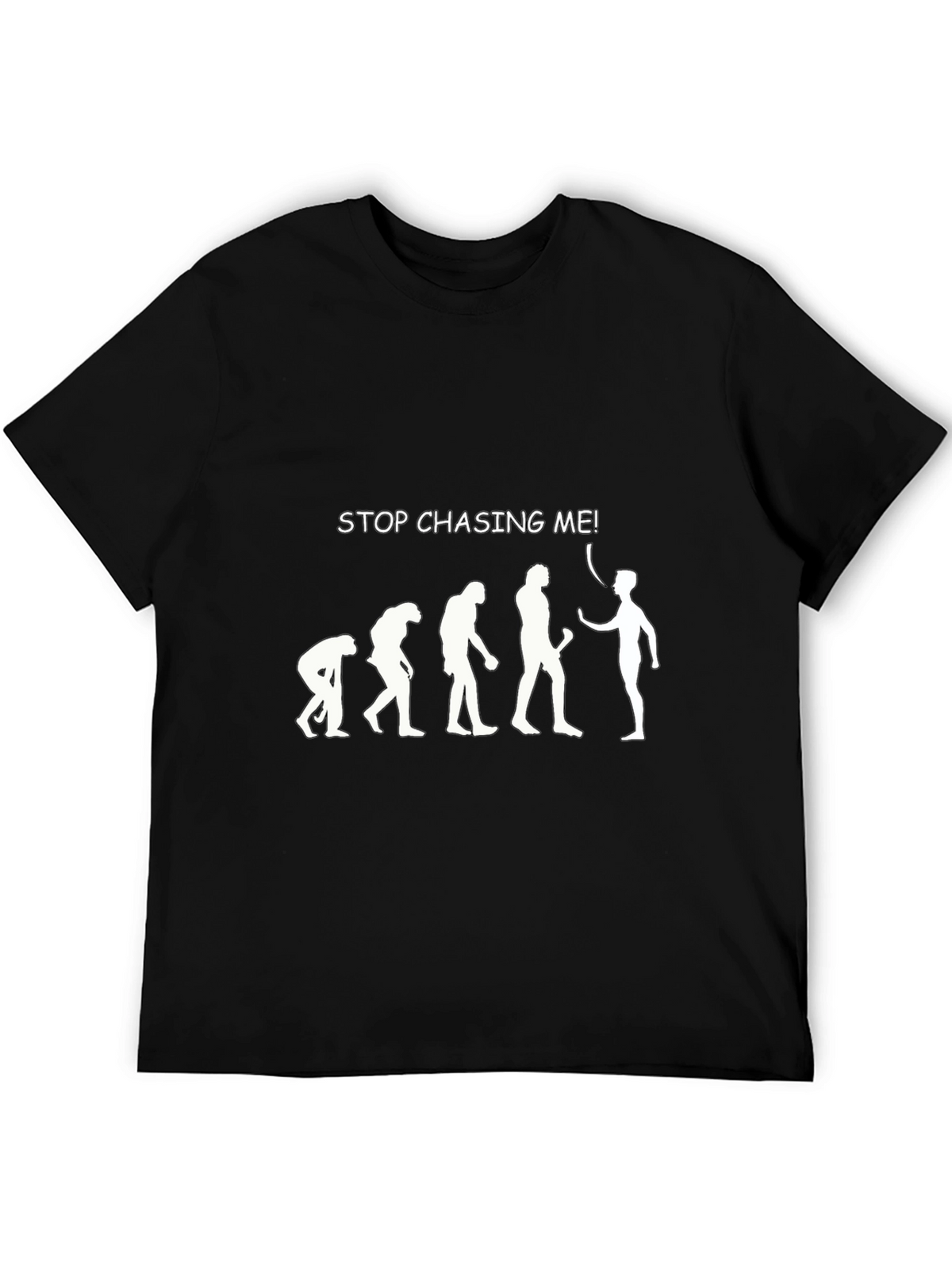 Evolution Stop Chasing Me Black T-Shirt