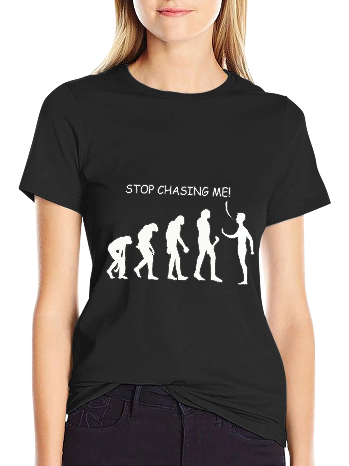 Evolution Stop Chasing Me Black T-Shirt