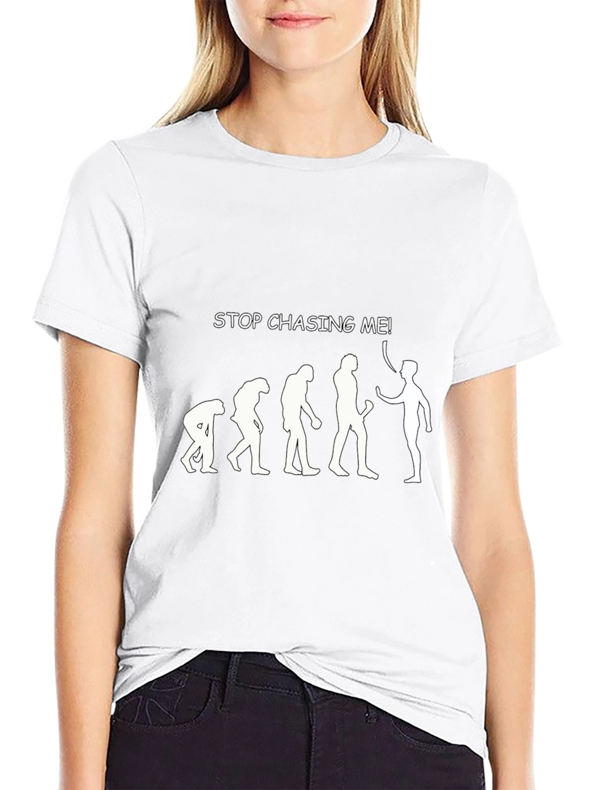 Evolution Stop Chasing Me Black T-Shirt
