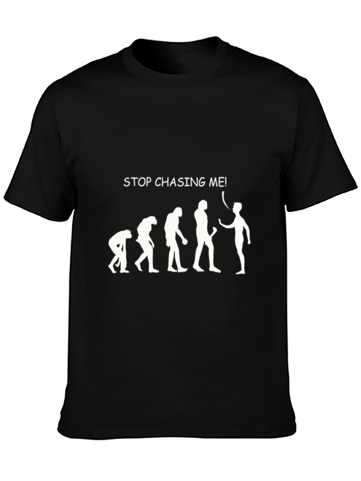 Evolution Stop Chasing Me Black T-Shirt