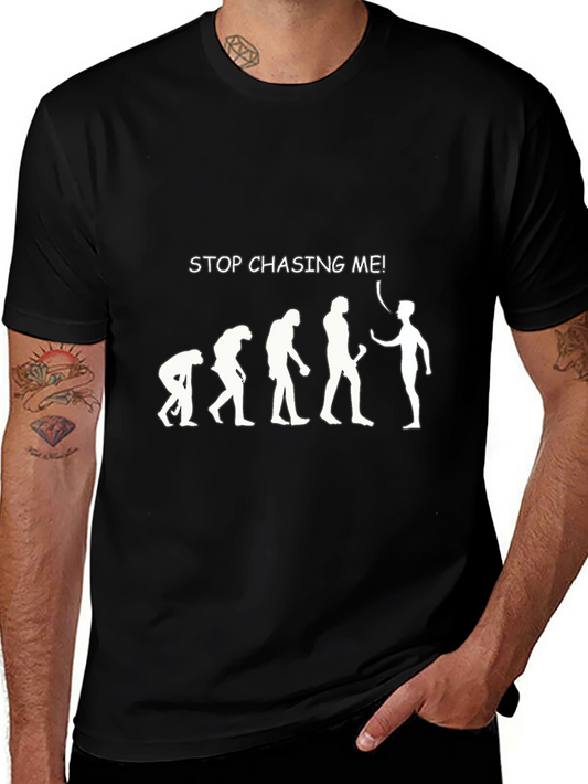 Evolution Stop Chasing Me Black T-Shirt