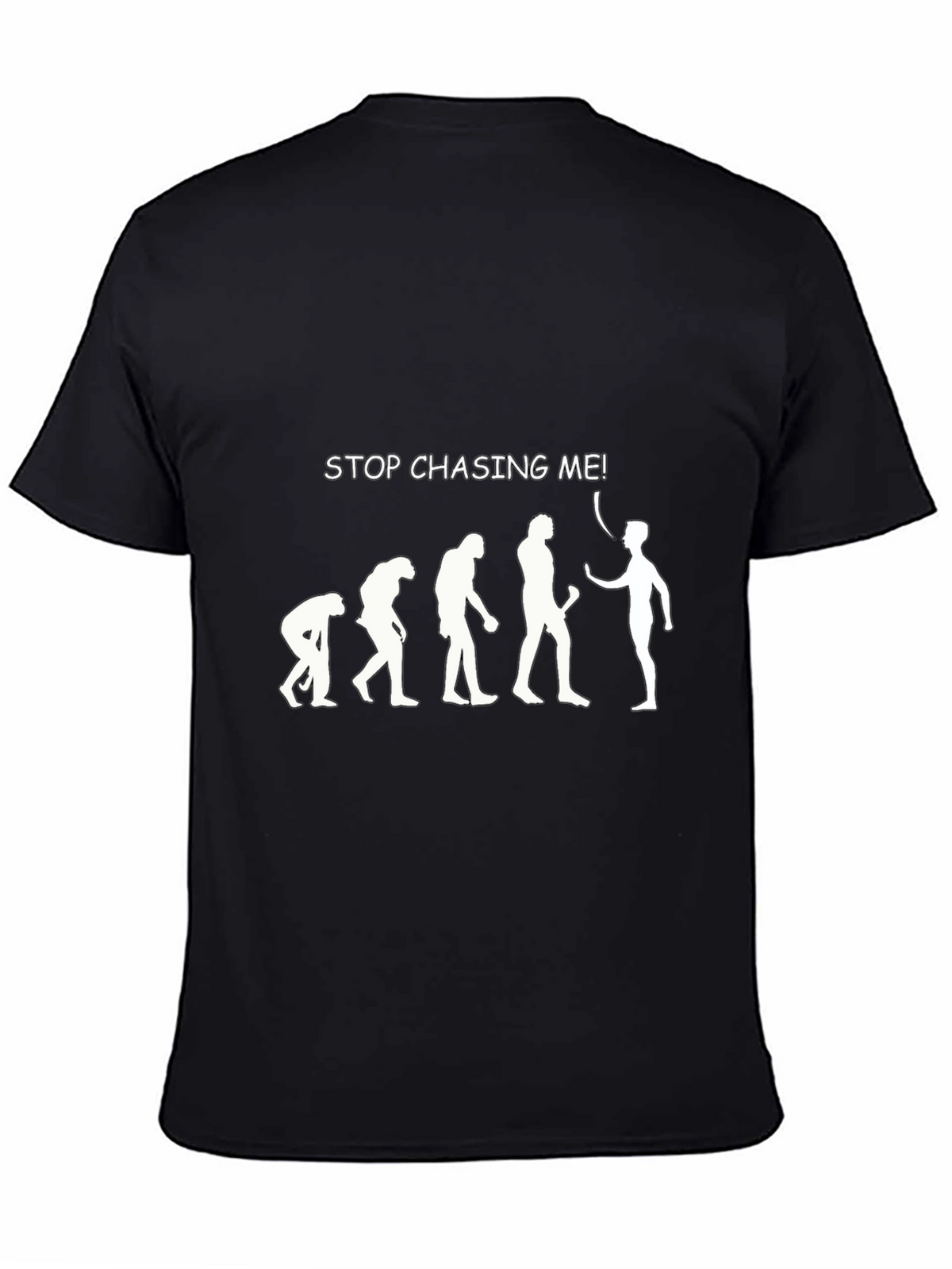 Evolution Stop Chasing Me Black T-Shirt