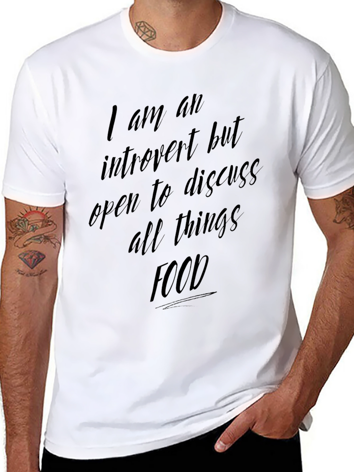 Introvert Foodie T-Shirt - Discuss All Things Food!