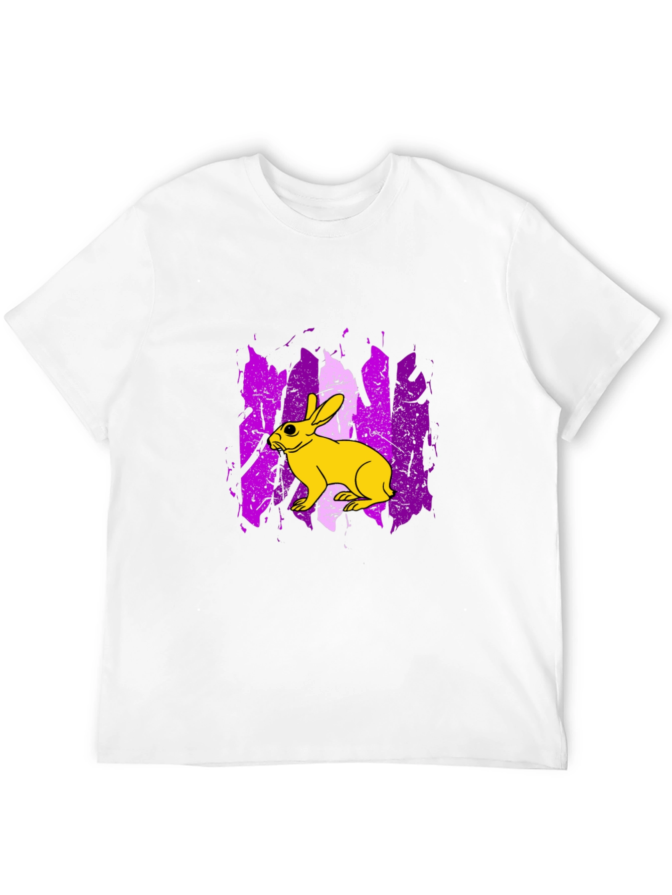 Rabbit Graphic Print Tee - Trendy Black T-Shirt