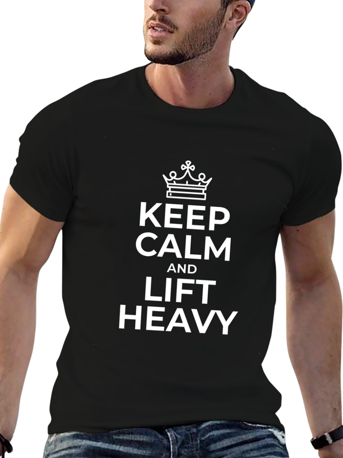 Keep Calm Lift Heavy Black T-Shirt