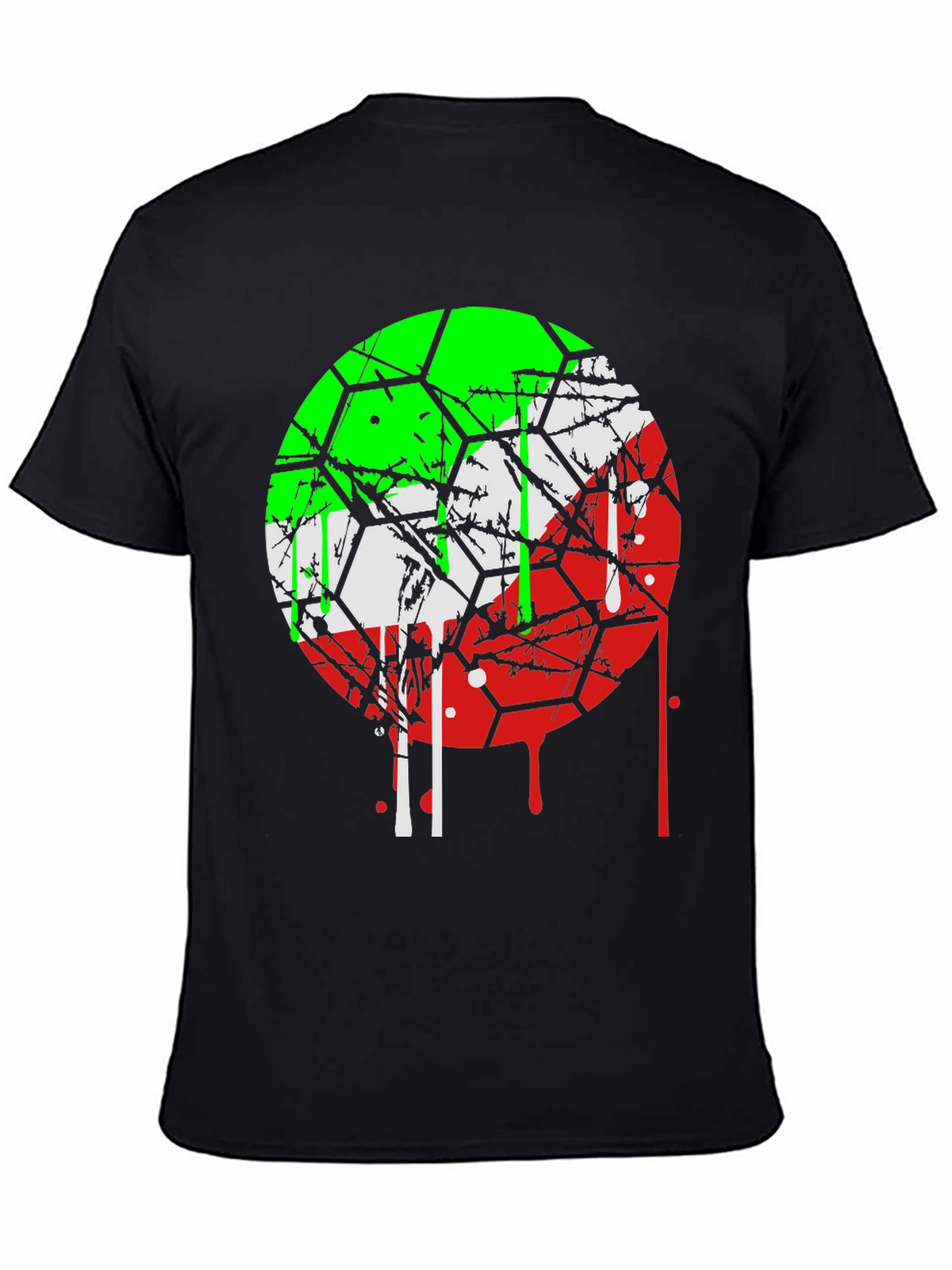 Graphic Tee: Drip Hexagon Design