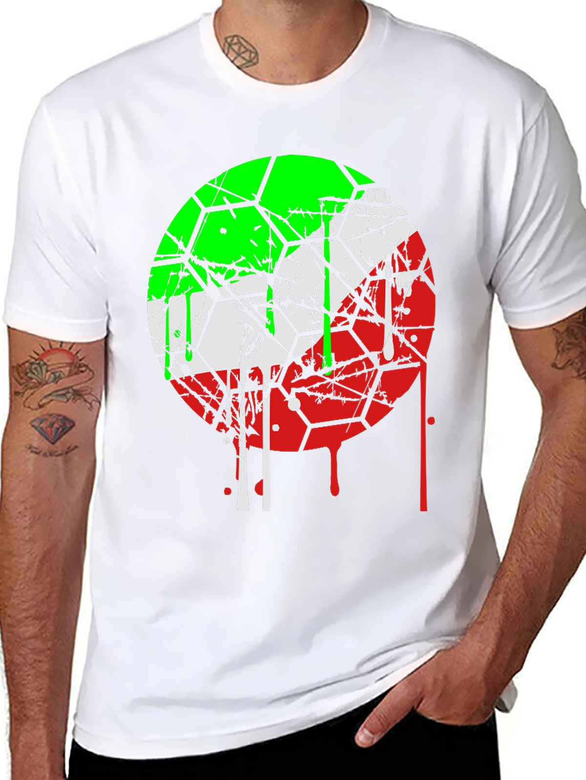 Graphic Tee: Drip Hexagon Design