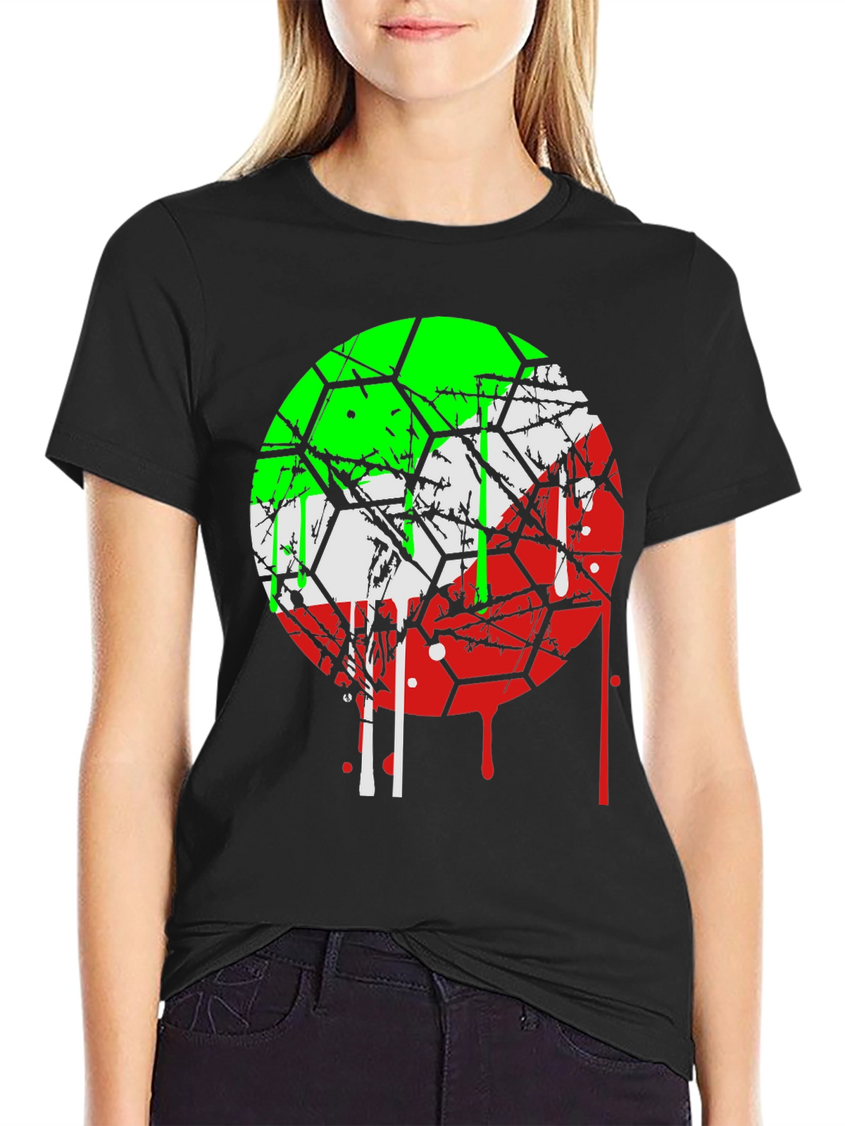 Graphic Tee: Drip Hexagon Design