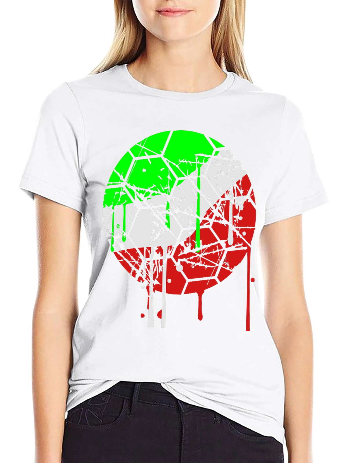 Graphic Tee: Drip Hexagon Design