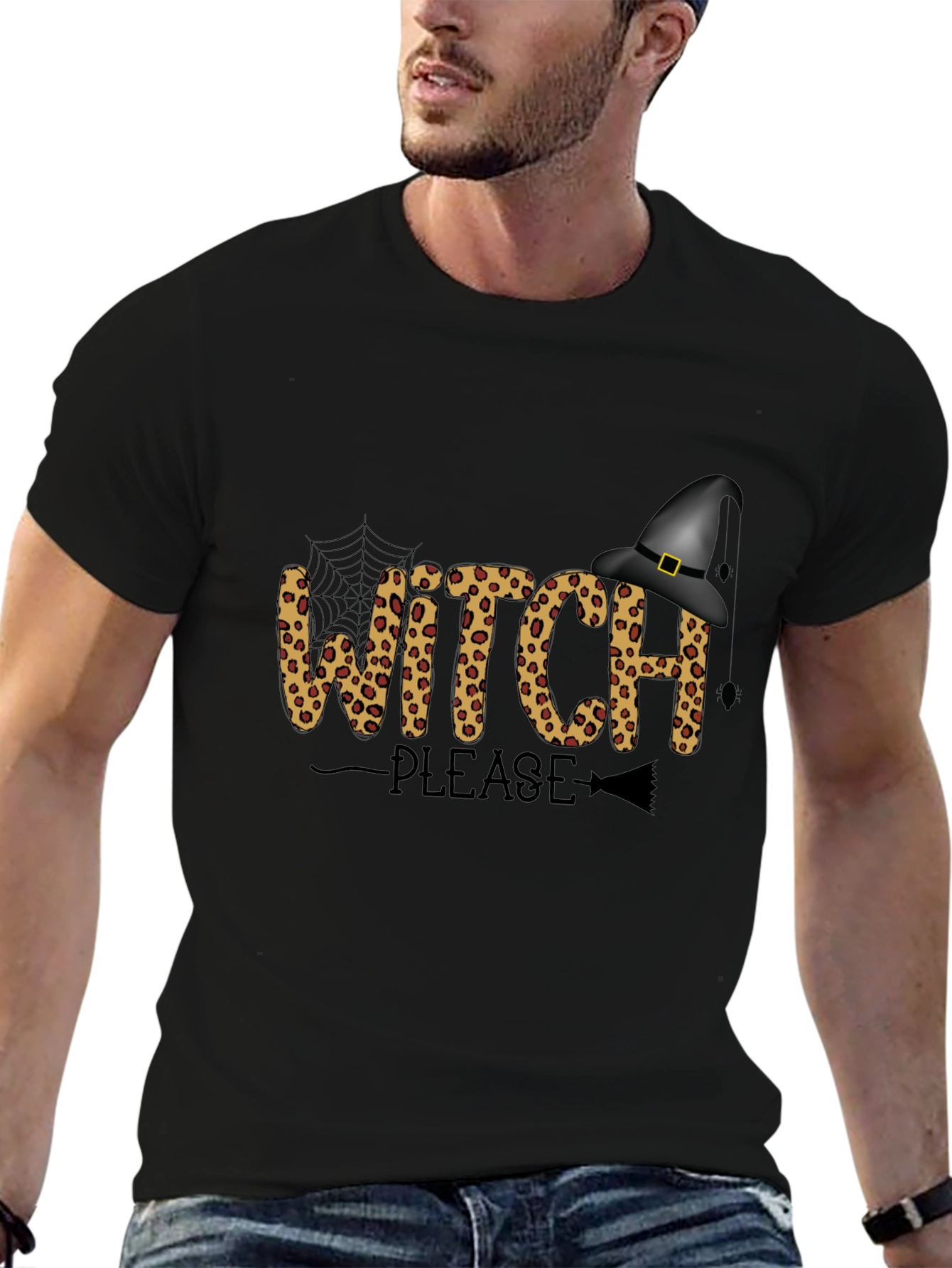 Witch Please Halloween T-Shirt - Leopard Print