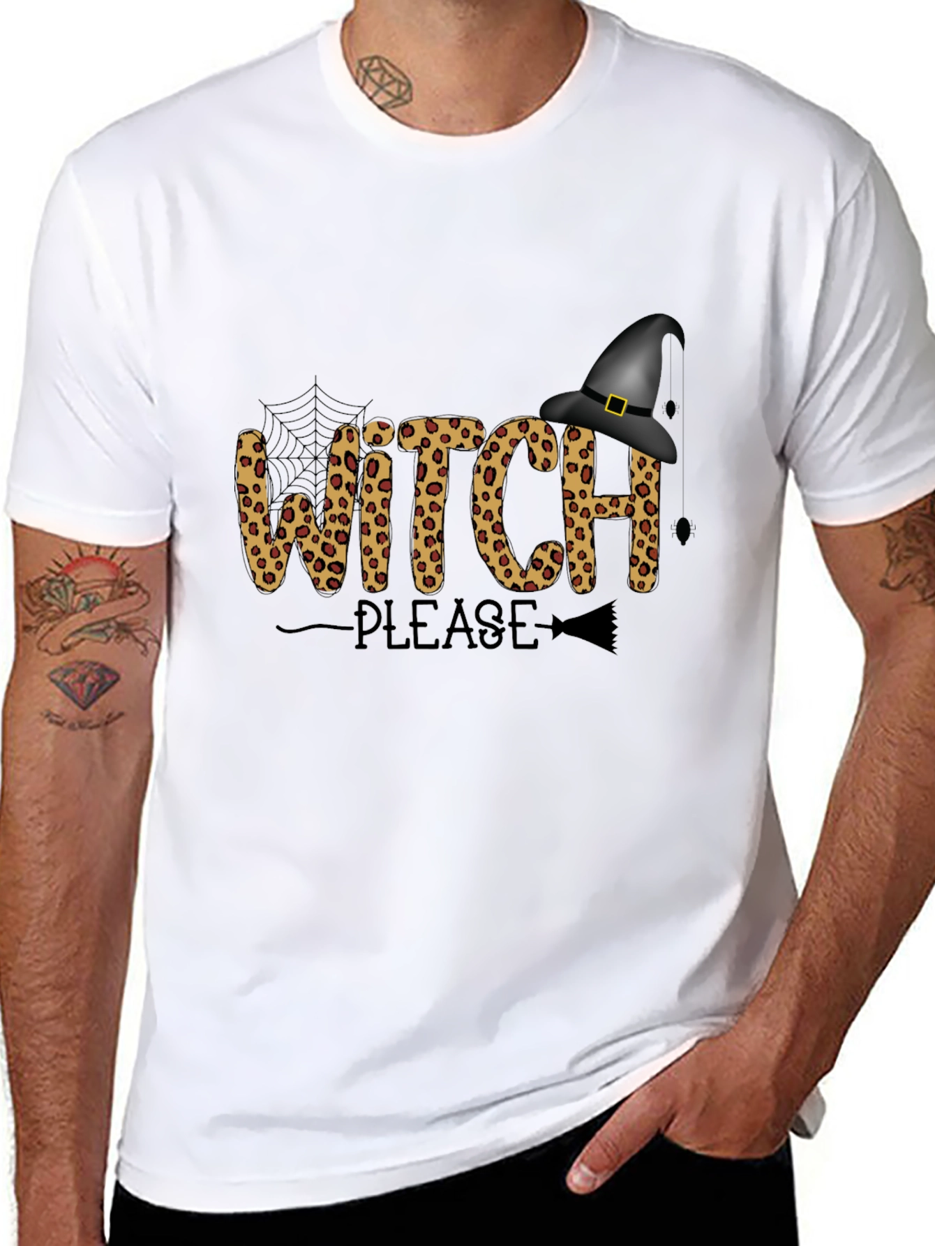 Witch Please Halloween T-Shirt - Leopard Print