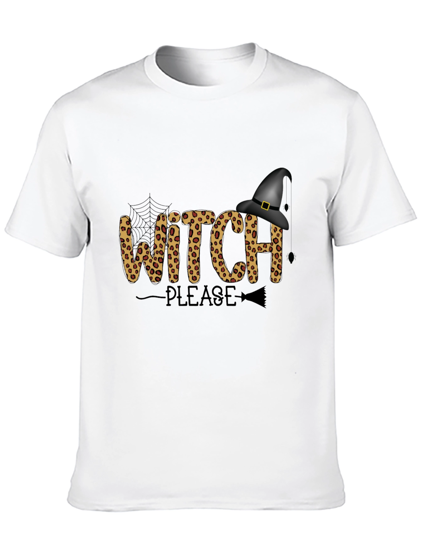 Witch Please Halloween T-Shirt - Leopard Print