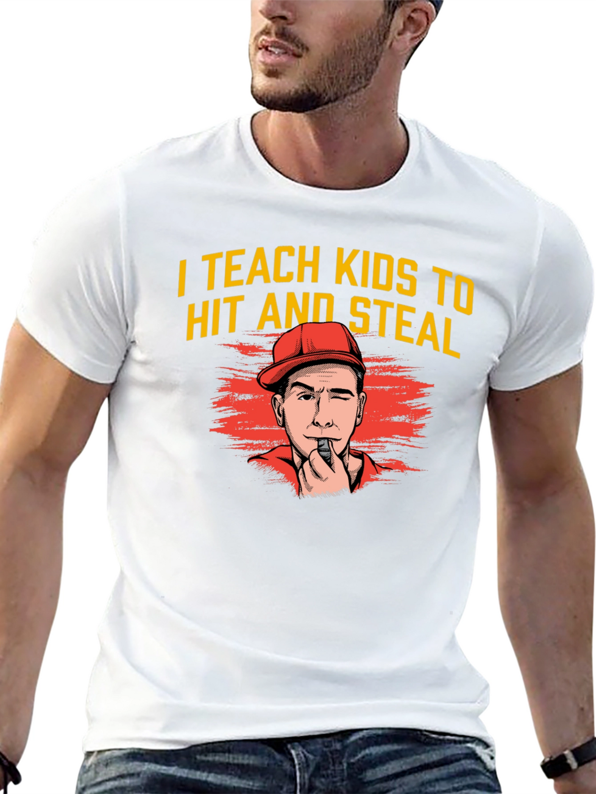 I Teach Kids to Hit and Steal Graphic Tee