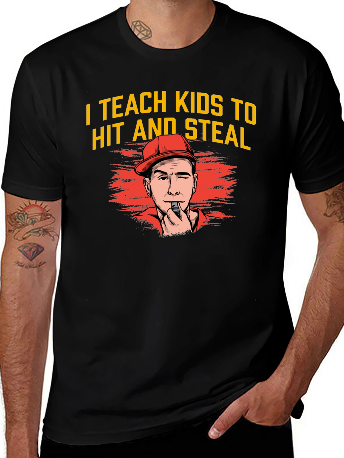 I Teach Kids to Hit and Steal Graphic Tee