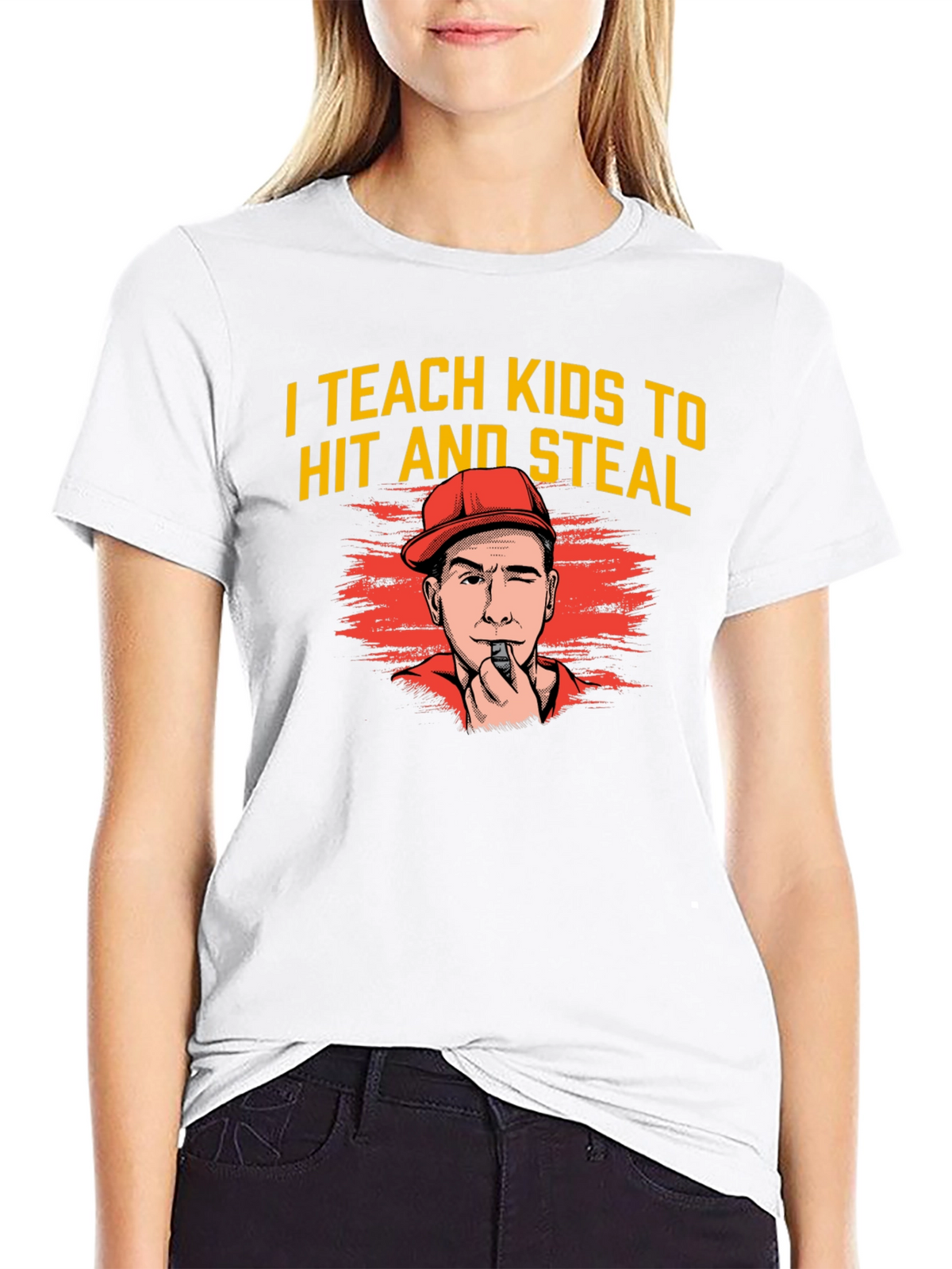 I Teach Kids to Hit and Steal Graphic Tee