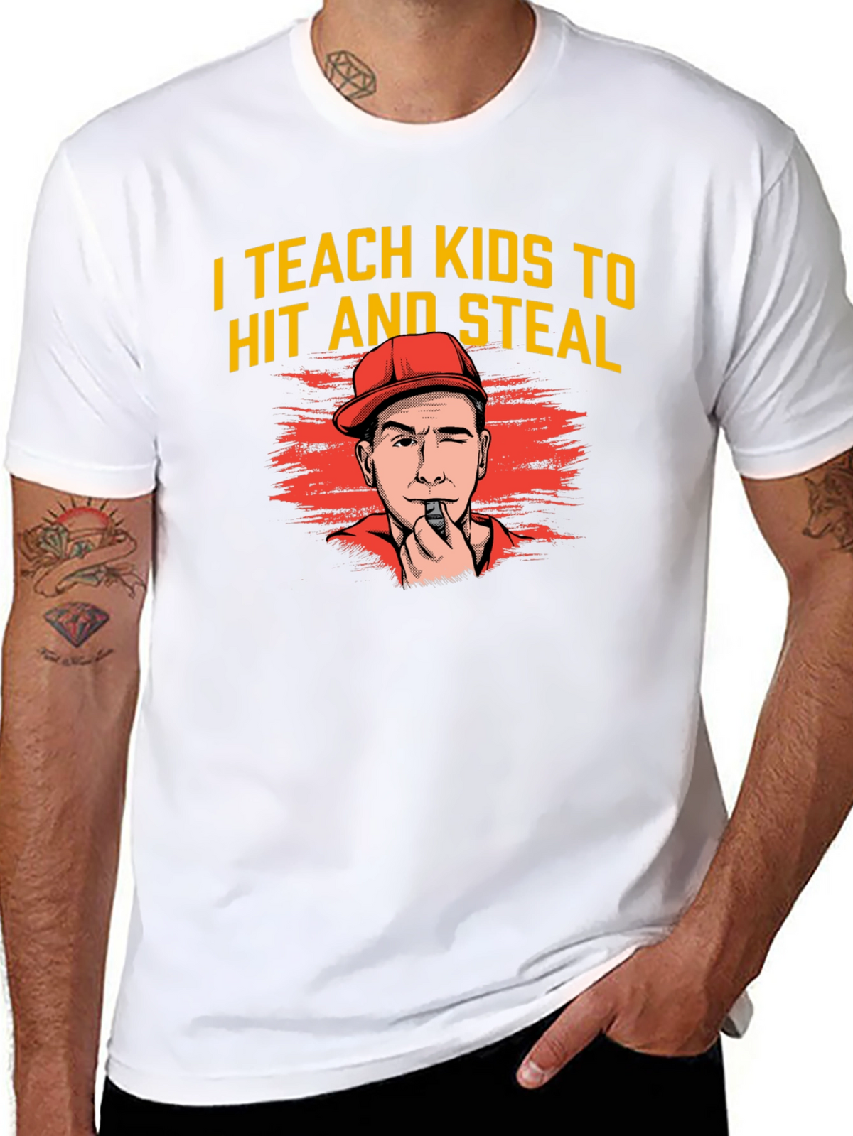 I Teach Kids to Hit and Steal Graphic Tee