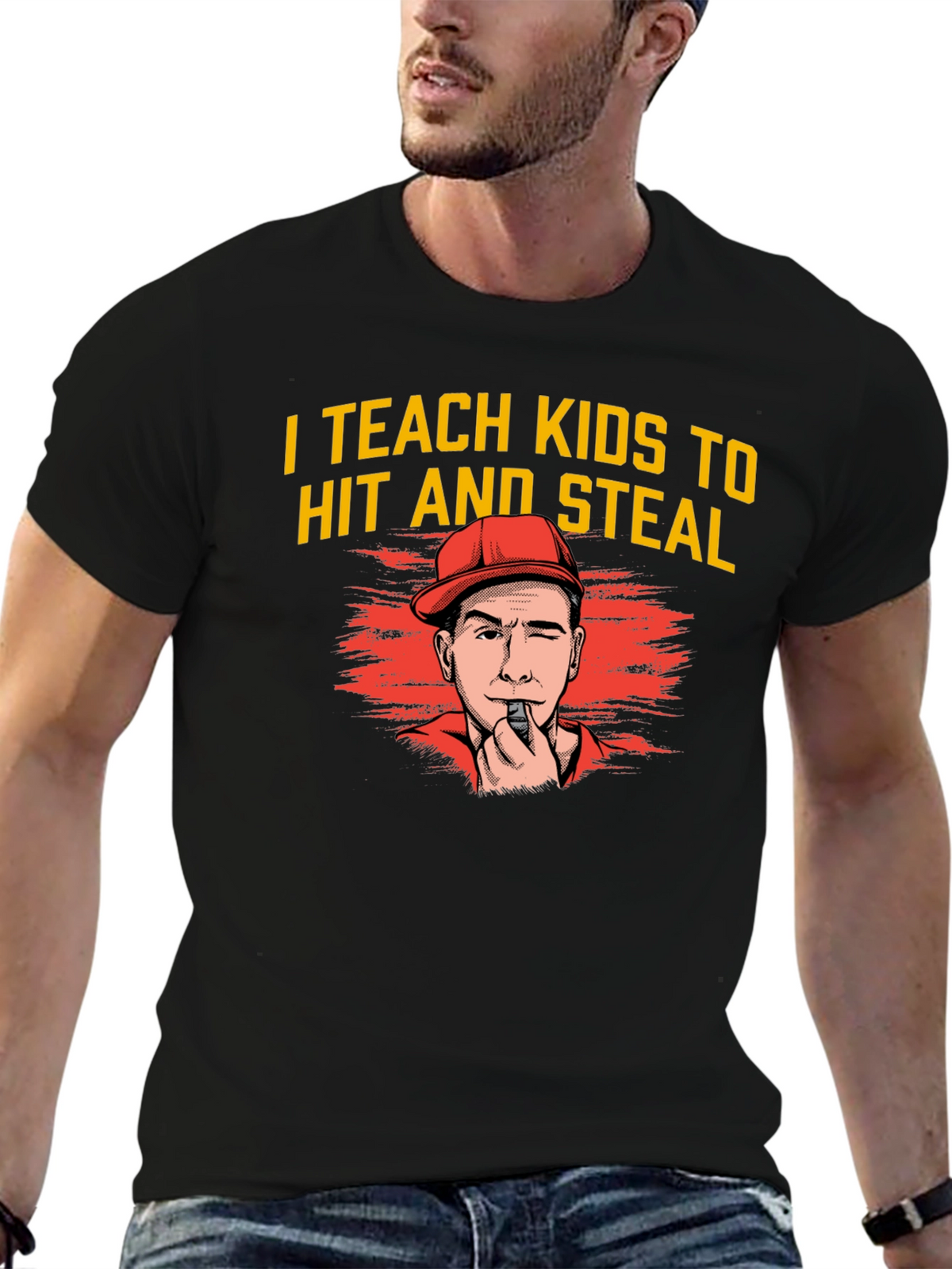 I Teach Kids to Hit and Steal Graphic Tee