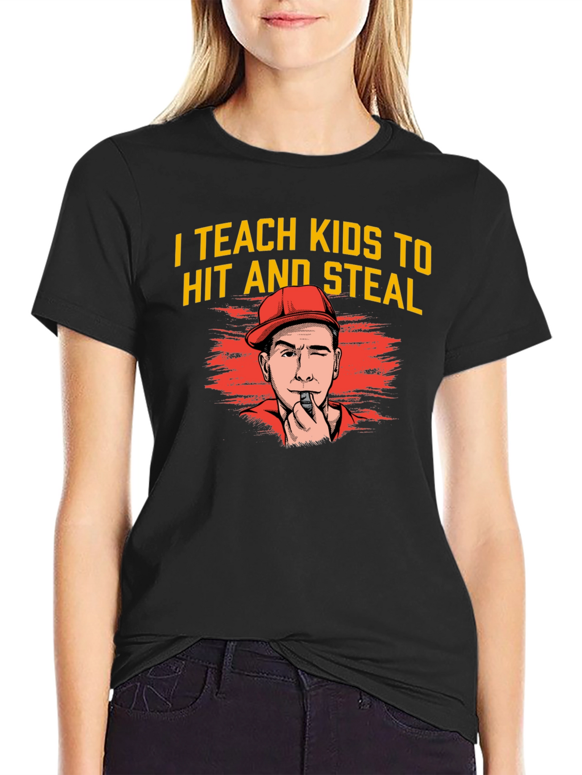 I Teach Kids to Hit and Steal Graphic Tee