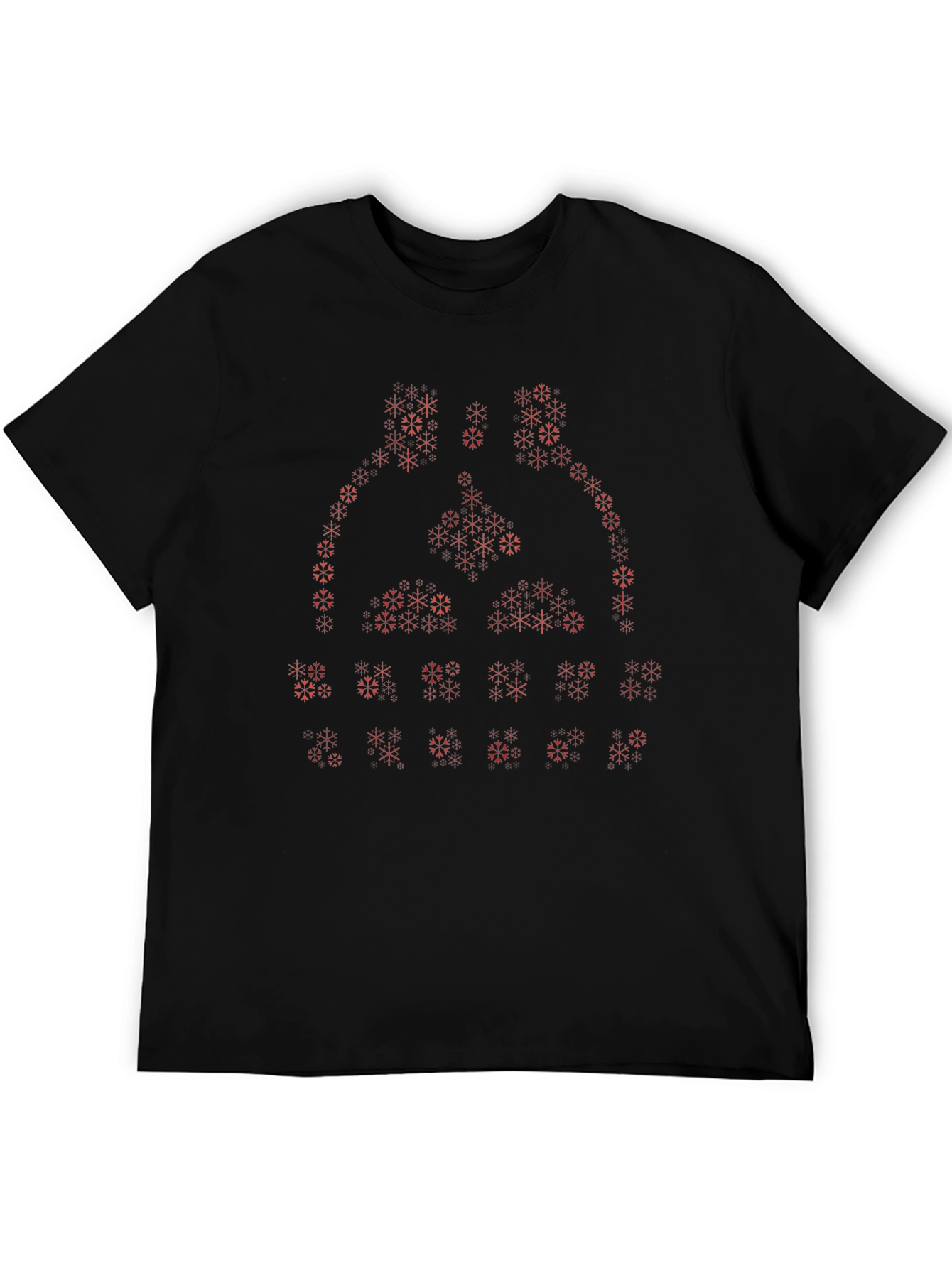 Abstract Geometric Snowflake Print Crew Neck T-Shirt