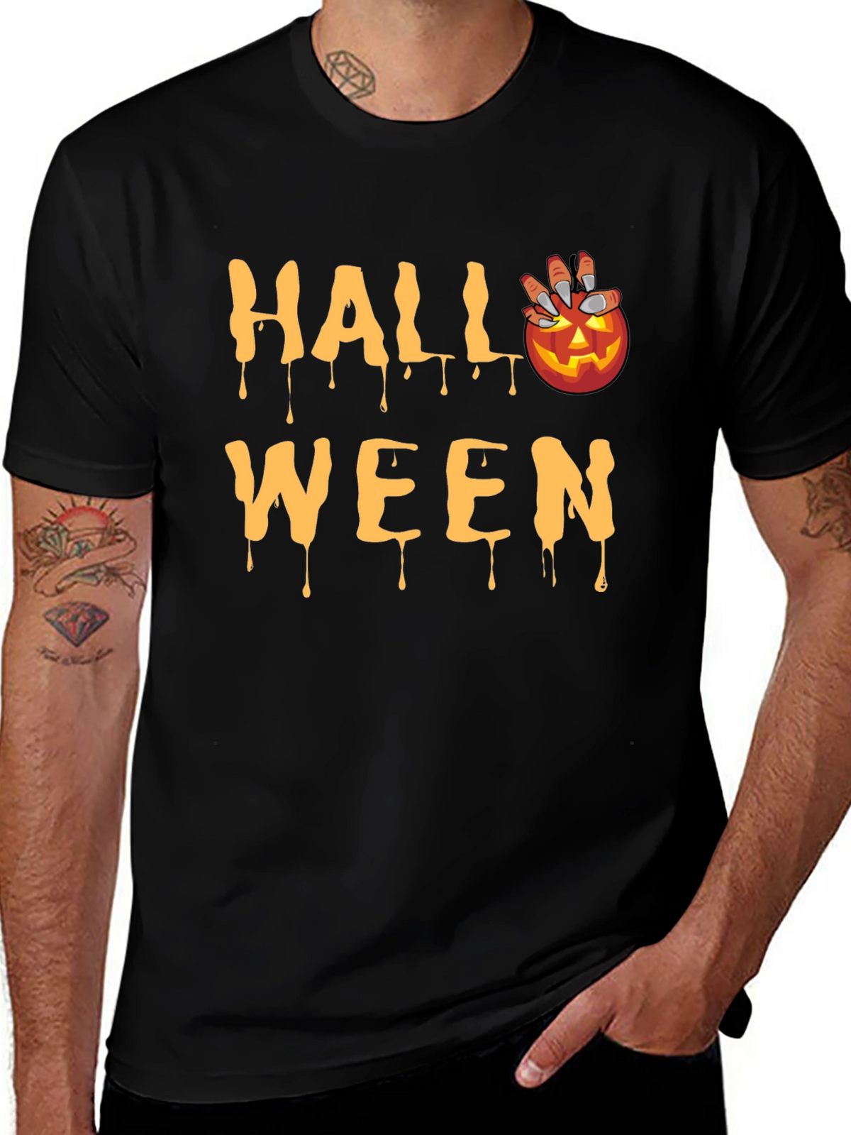 Halloween Pumpkin Drip T-Shirt