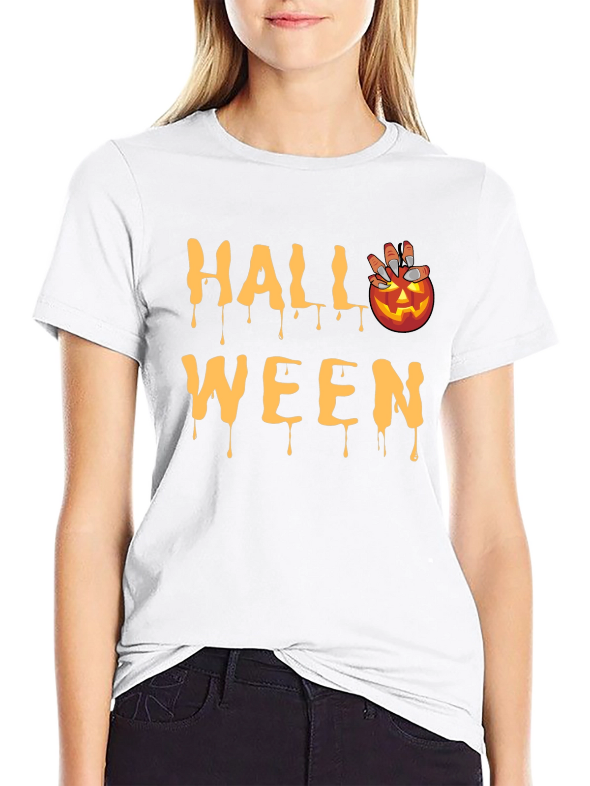 Halloween Pumpkin Drip T-Shirt