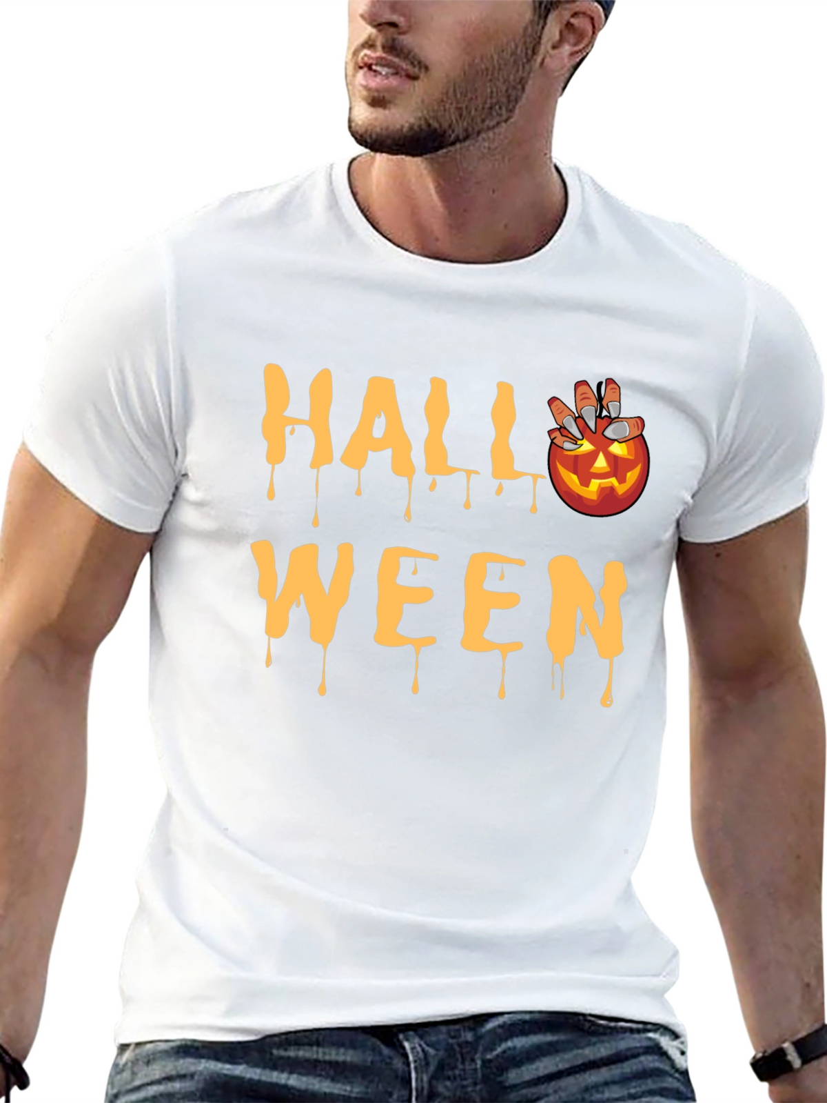 Halloween Pumpkin Drip T-Shirt
