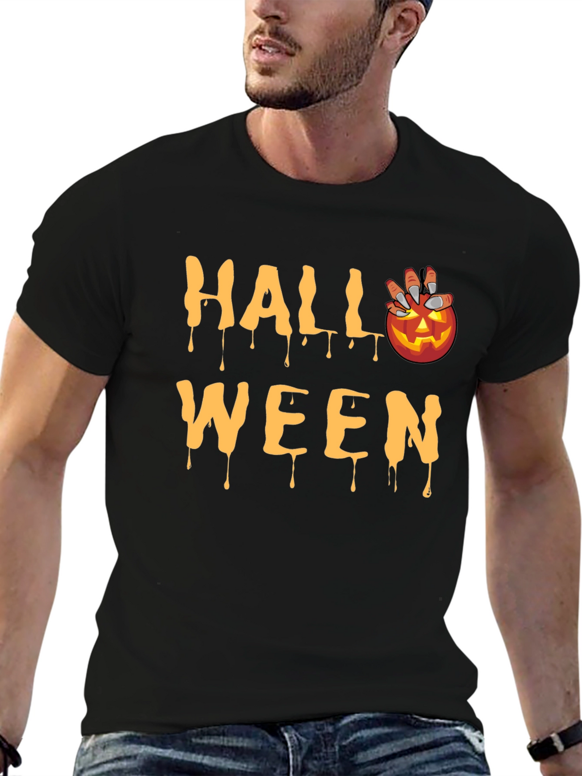 Halloween Pumpkin Drip T-Shirt