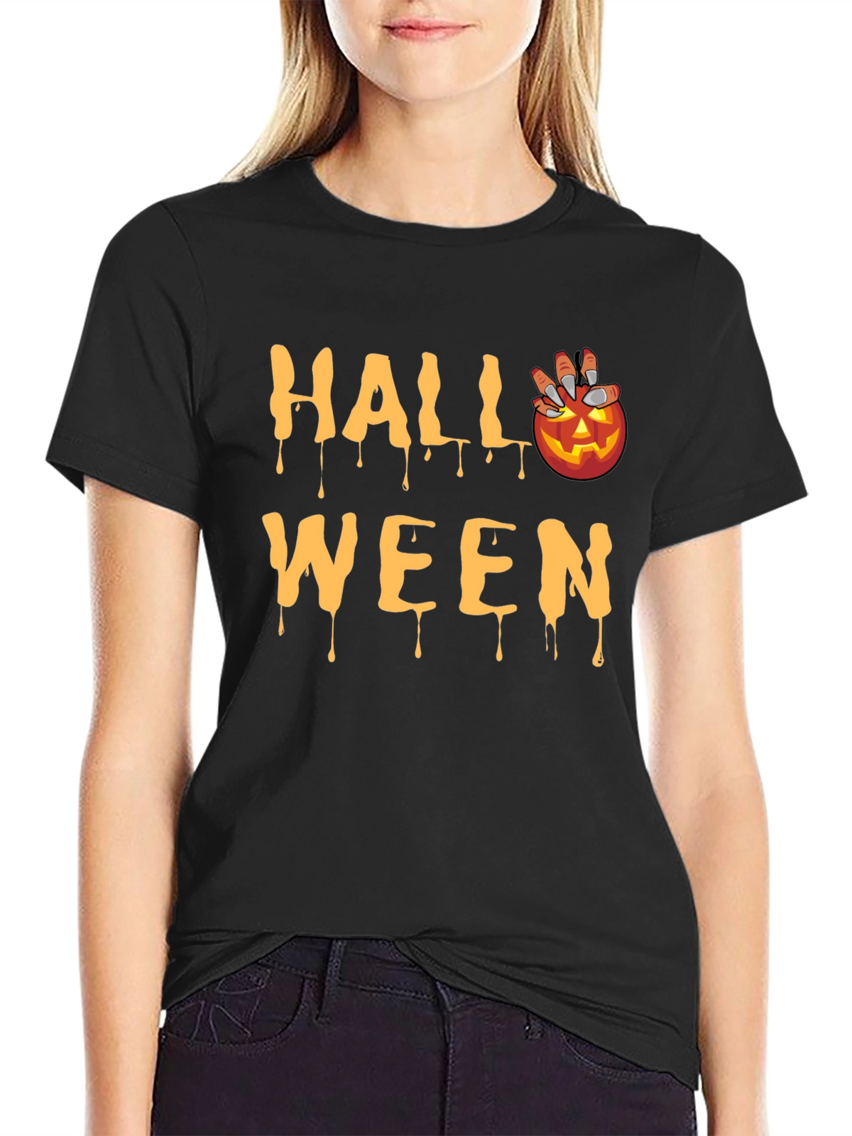 Halloween Pumpkin Drip T-Shirt