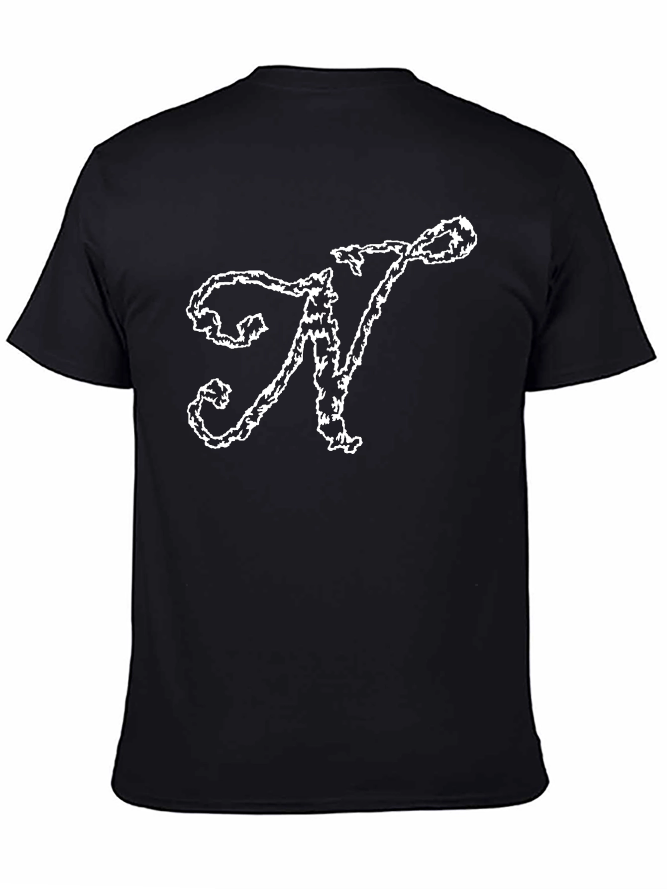 Elegant N Black T-Shirt - Stylish Initial Tee