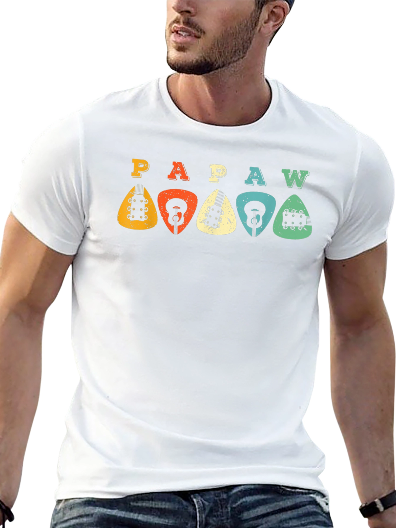 Retro PAPAW Guitar Pick T-Shirt