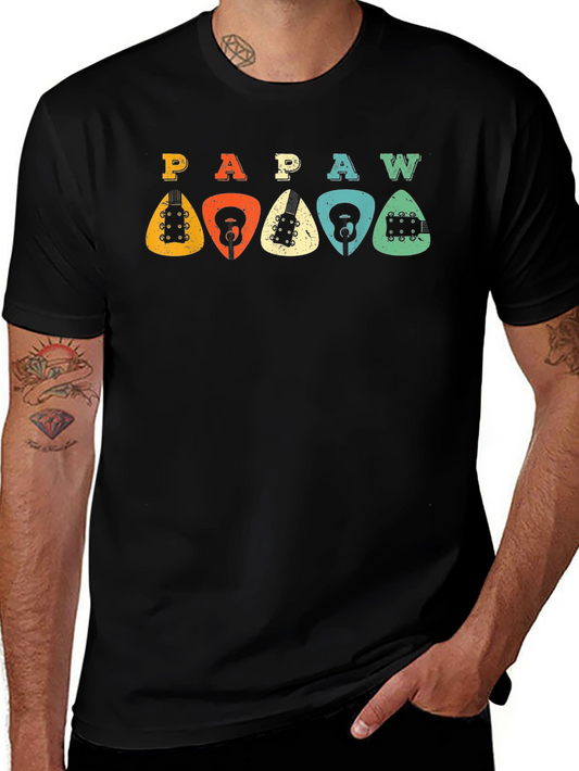 Retro PAPAW Guitar Pick T-Shirt