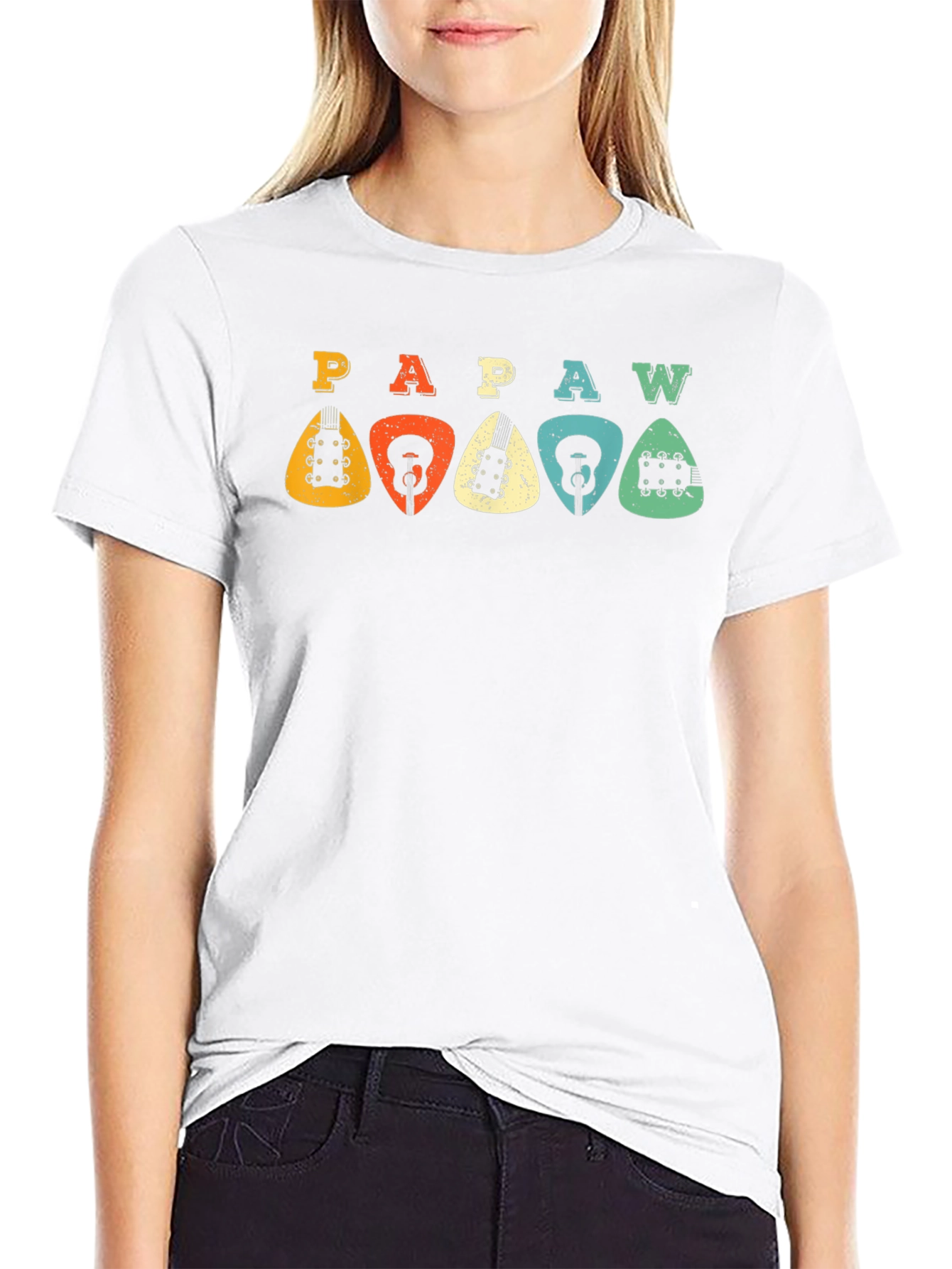 Retro PAPAW Guitar Pick T-Shirt