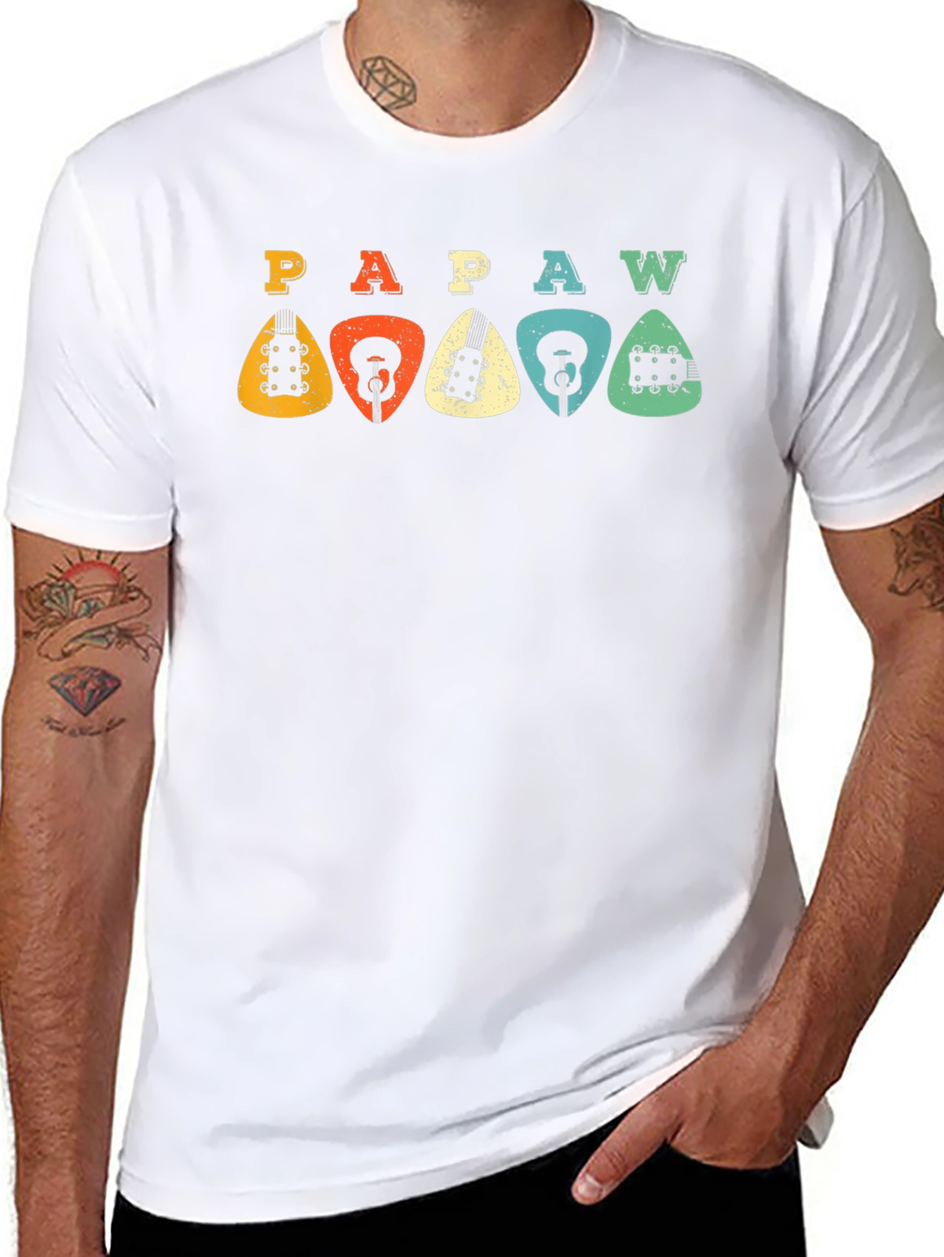 Retro PAPAW Guitar Pick T-Shirt