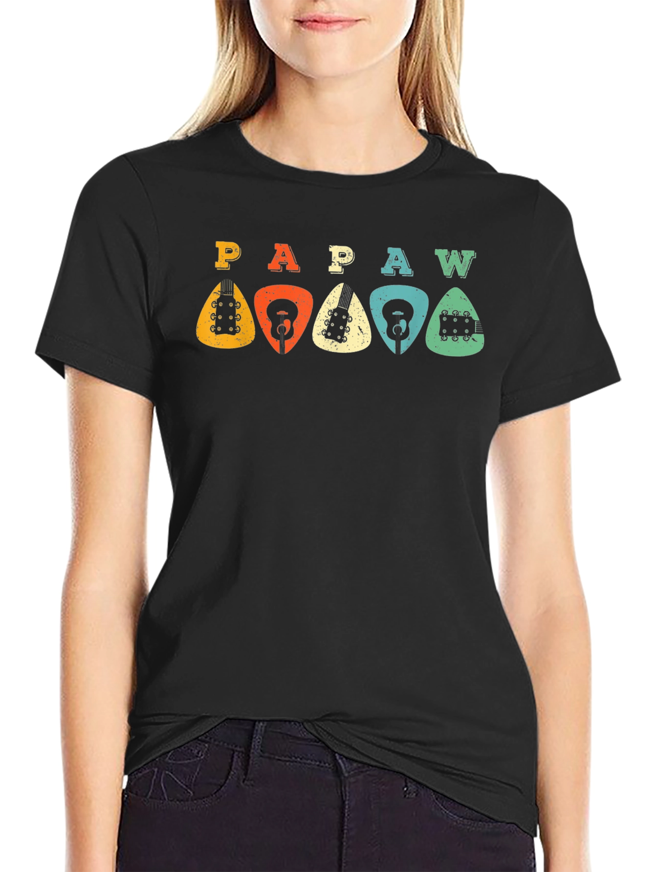 Retro PAPAW Guitar Pick T-Shirt