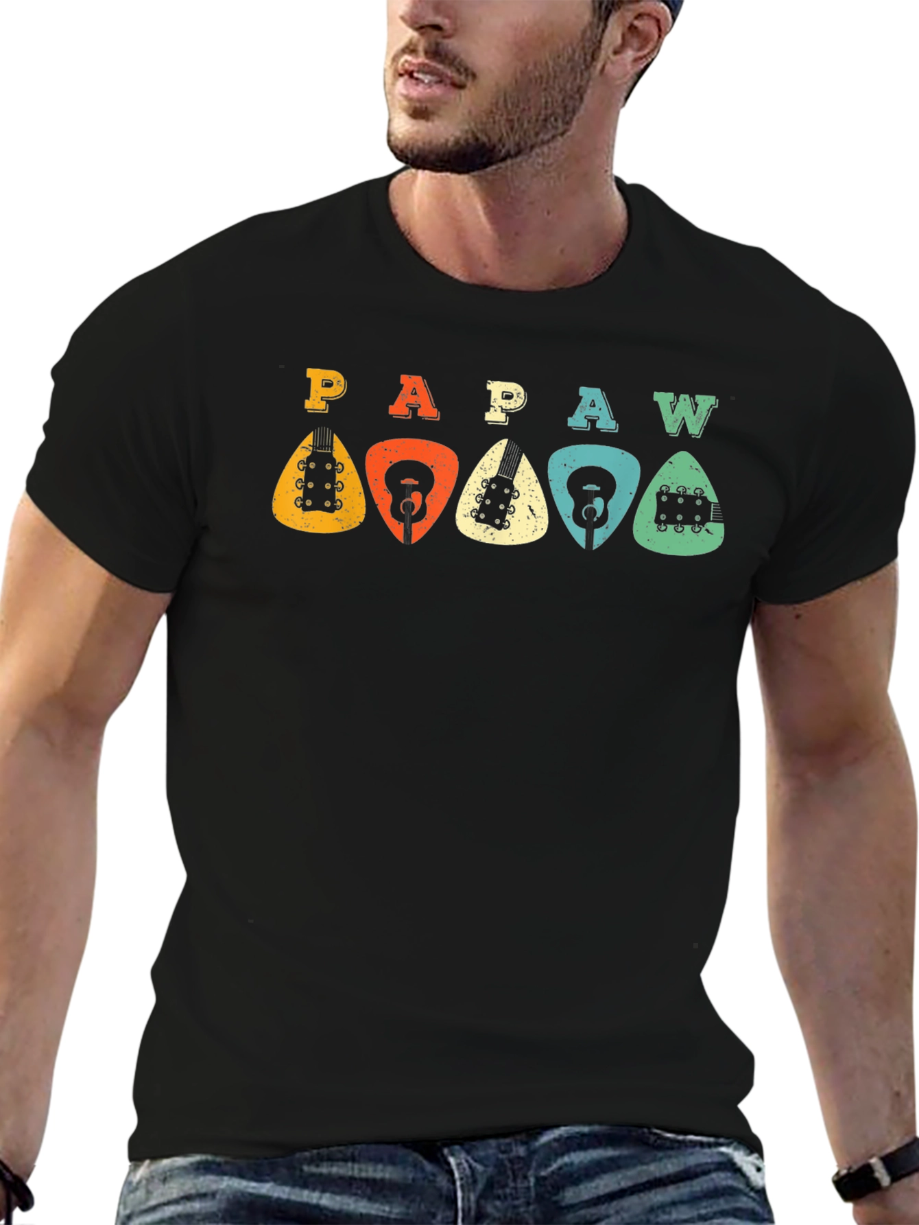 Retro PAPAW Guitar Pick T-Shirt