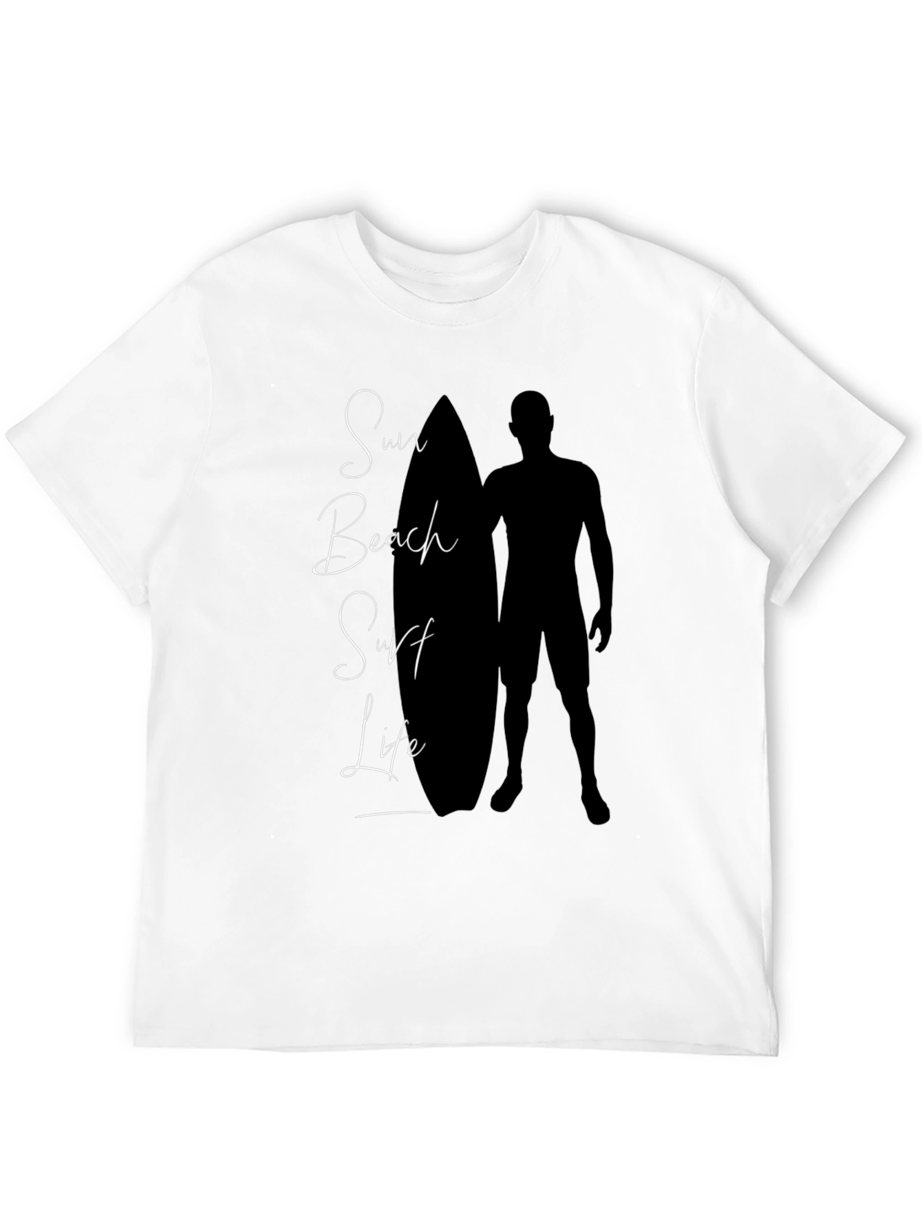 Sun Beach Surf Life Black Graphic Tee