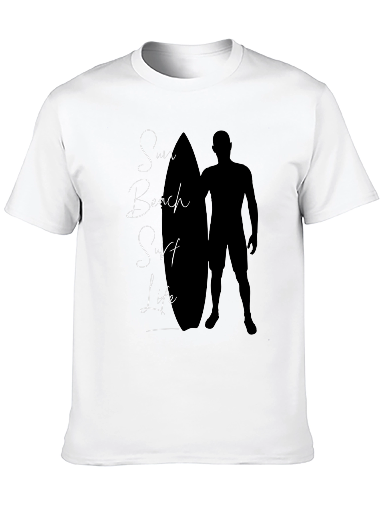 Sun Beach Surf Life Black Graphic Tee
