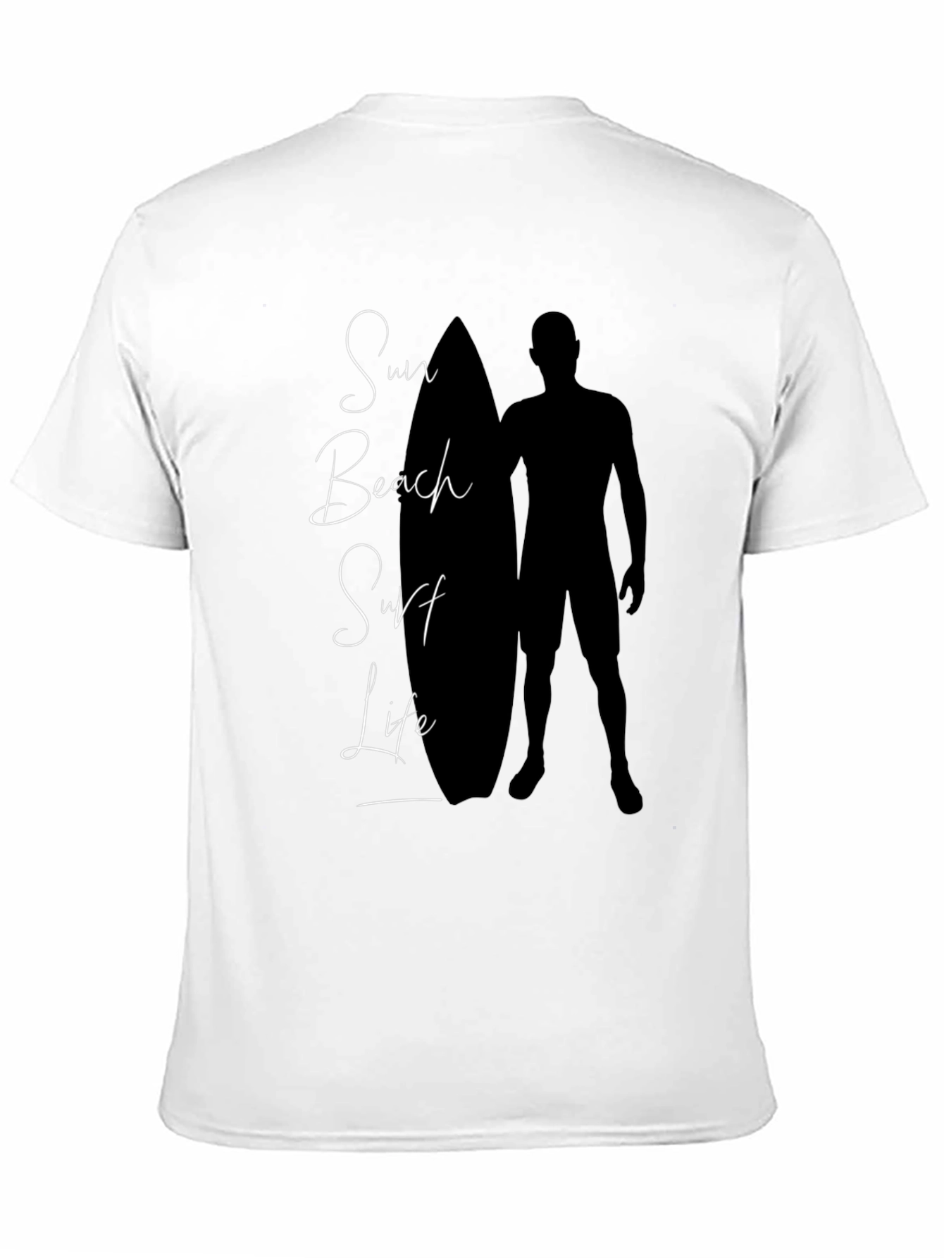 Sun Beach Surf Life Black Graphic Tee