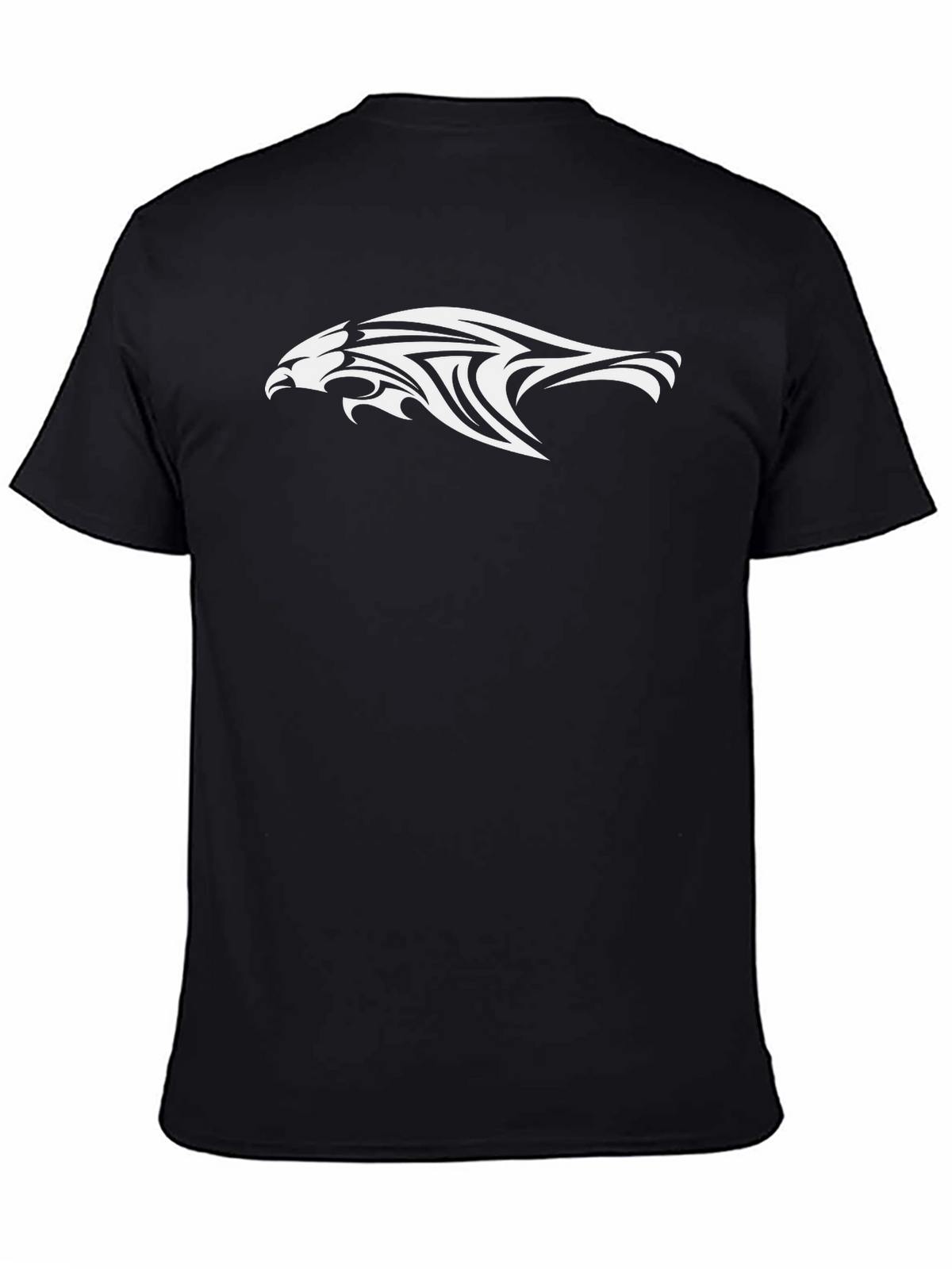 Mens Black T-Shirt with Eagle Tribal Design