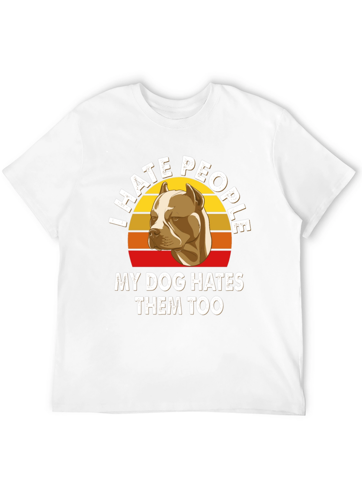 I Hate People Pitbull T-Shirt Funny Dog Lover Tee