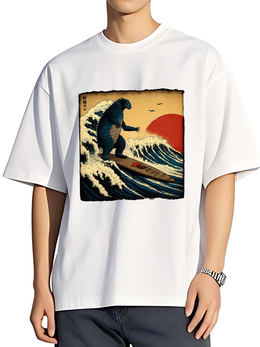 T-shirt Tokyo-tiger-the-great-wave-washed-t-shirt-1