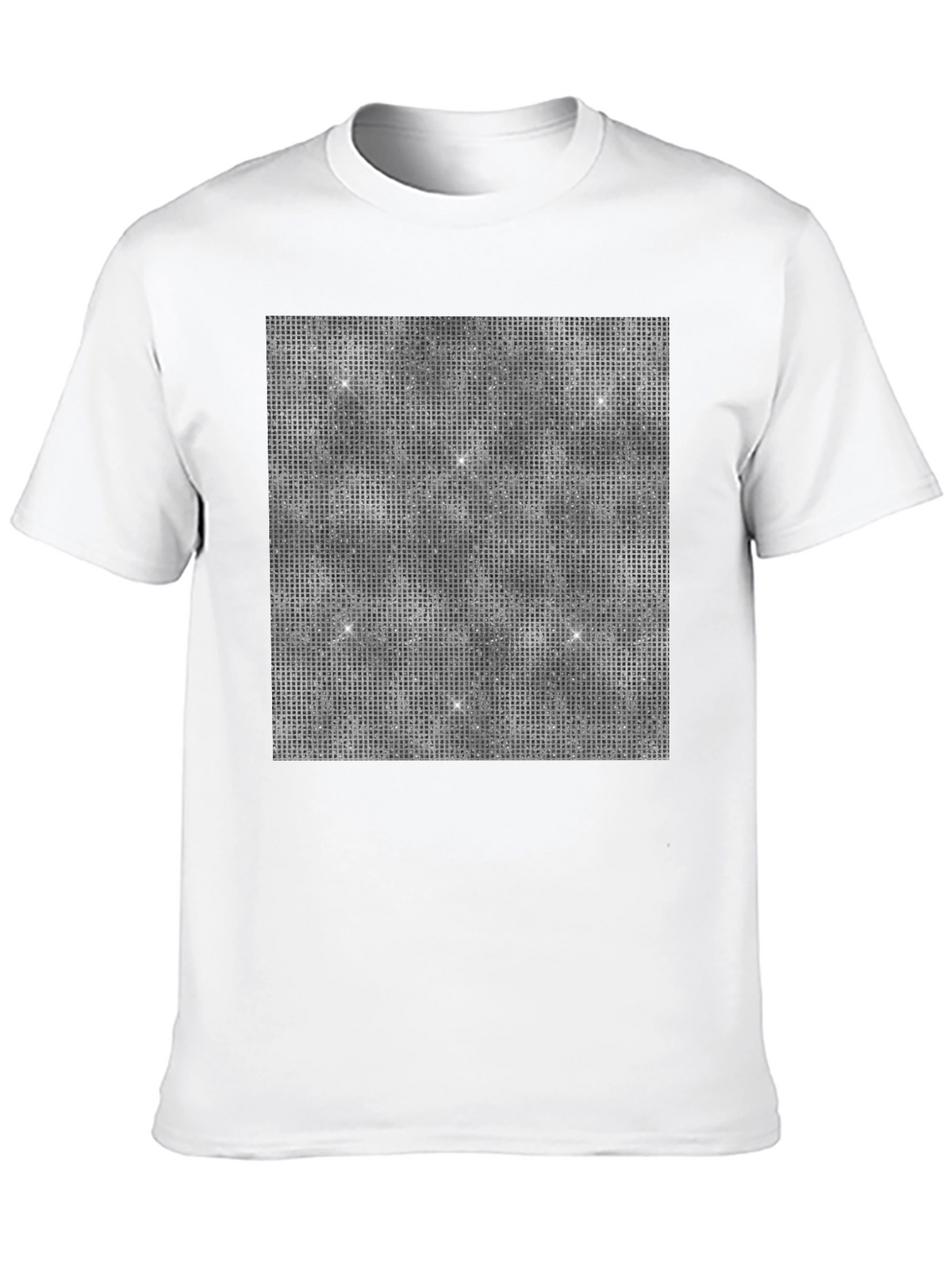 Glitter Grid Mens Black T-Shirt