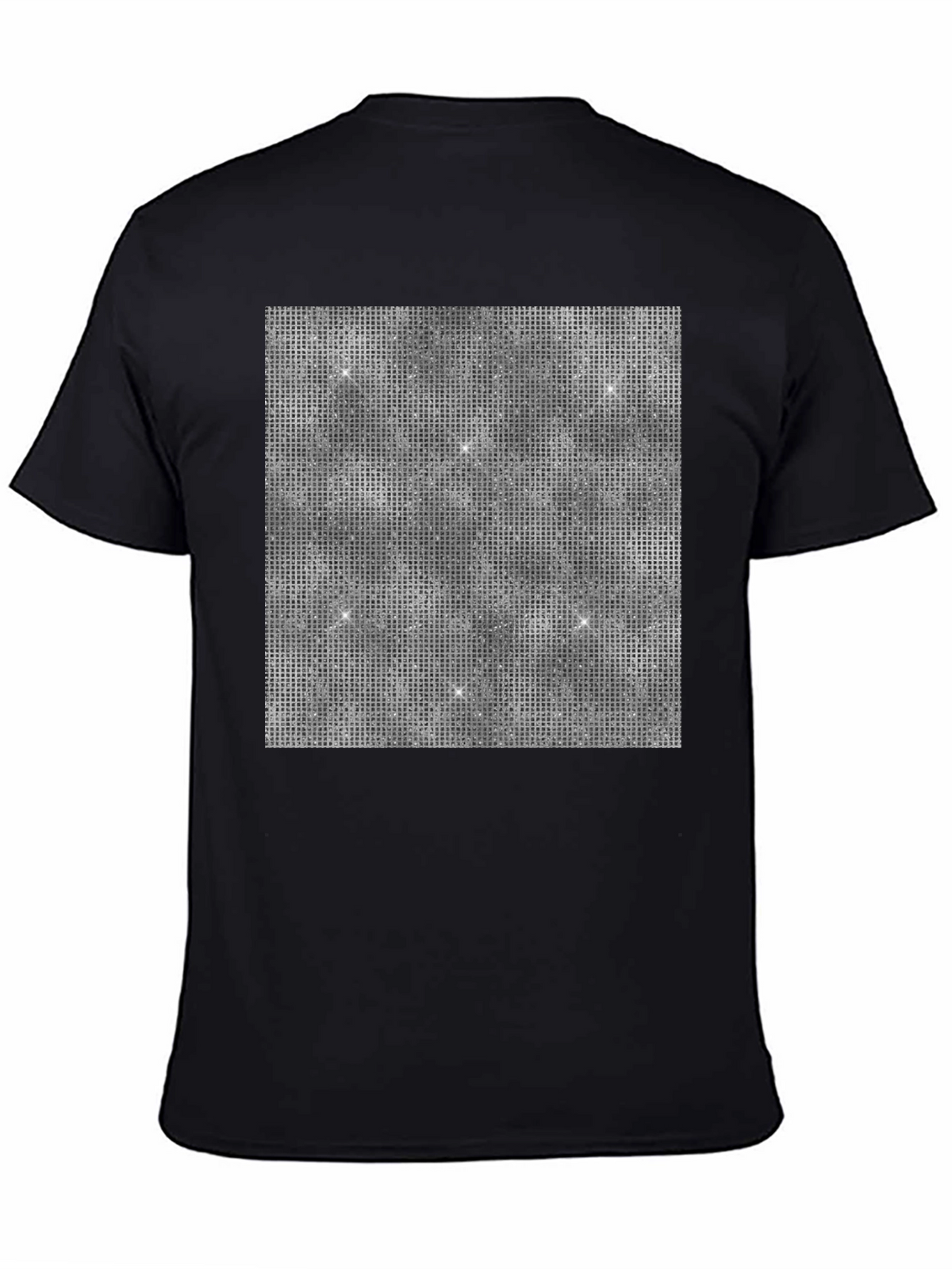 Glitter Grid Mens Black T-Shirt