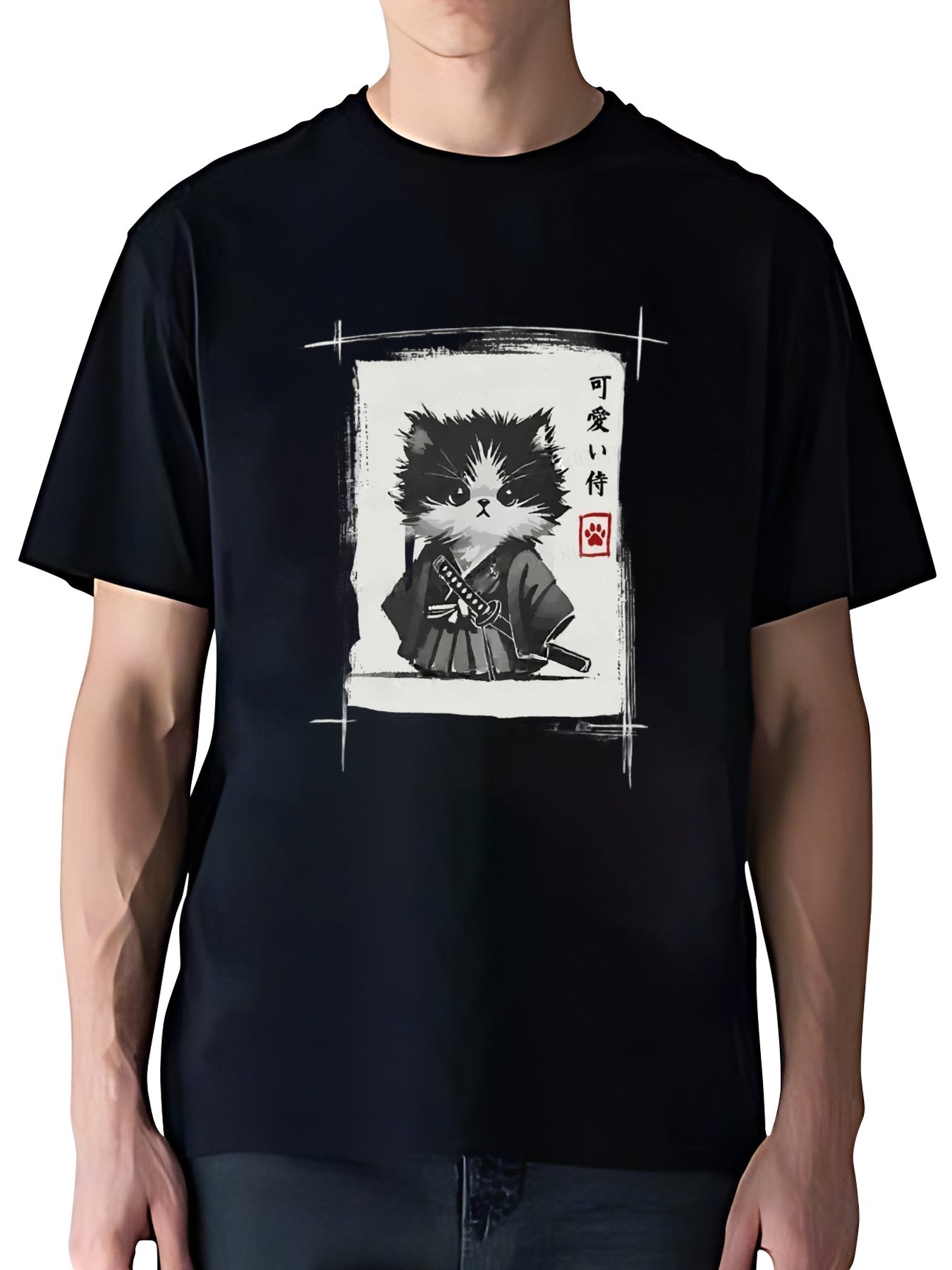 T-shirt Tokyo-tiger-kitten-samurai-washed-t-shirt