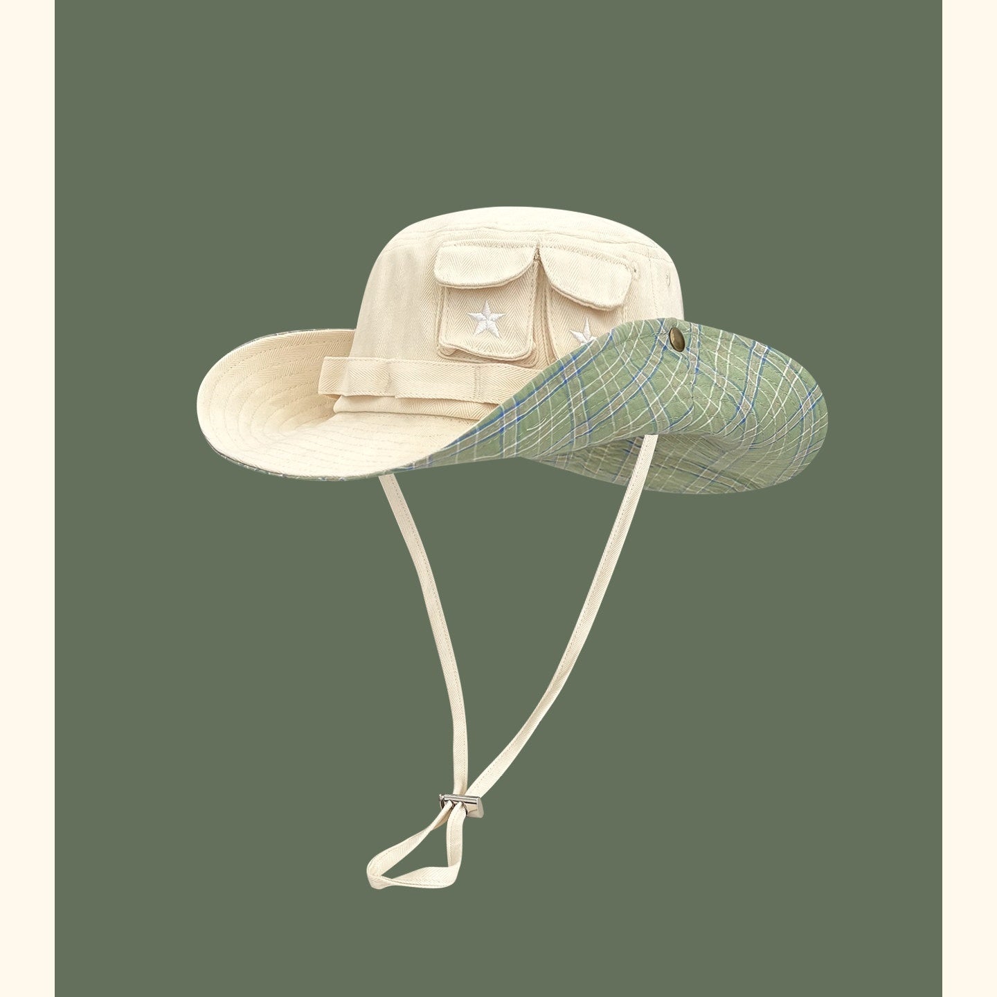 Stylish Outdoor Cowboy Bucket Hat with Star Pattern - Sun Protection for Women