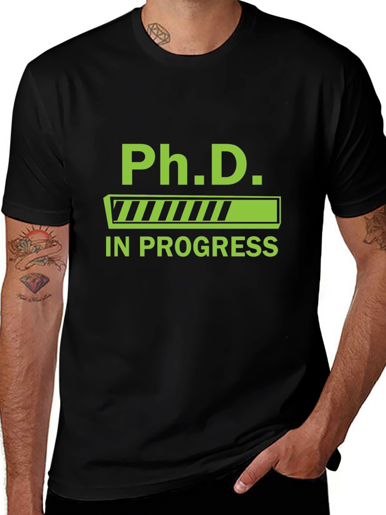 Ph.D. In Progress Graphic Tee - Black