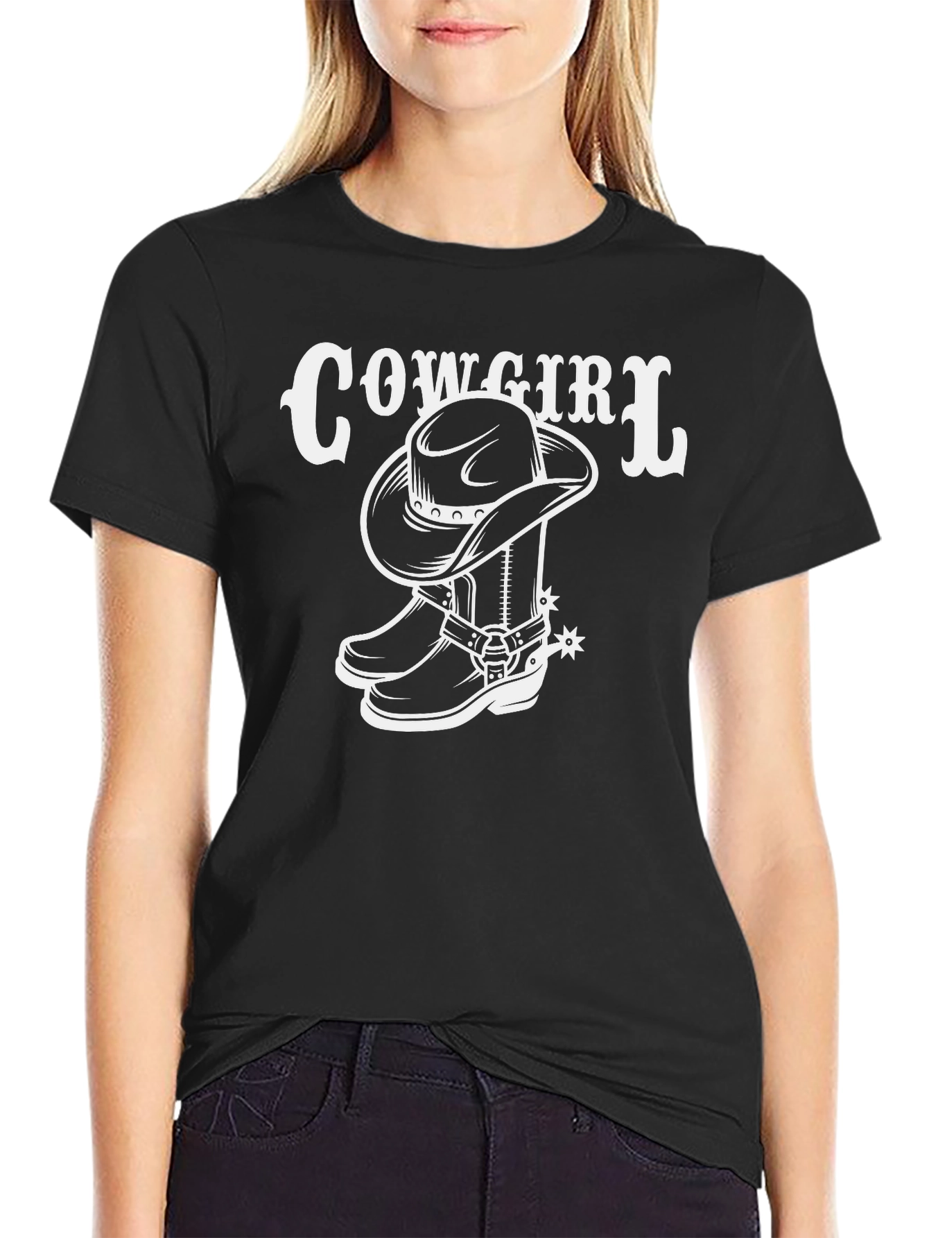Cowgirl Boots & Hat Graphic Tee - Western Style