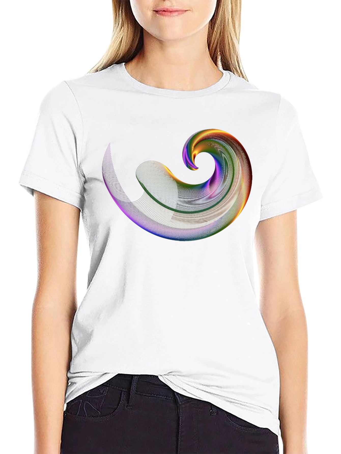 Abstract Swirl Graphic Tee - Mens Black T-Shirt